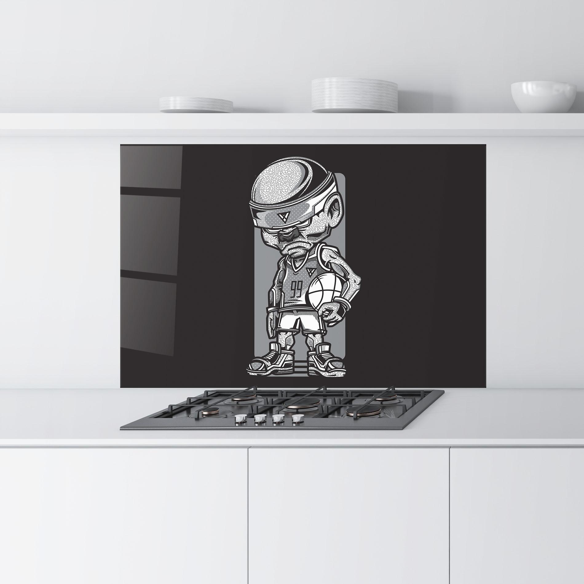 Küchenrückwand Glas Old Man Basket mockup 9