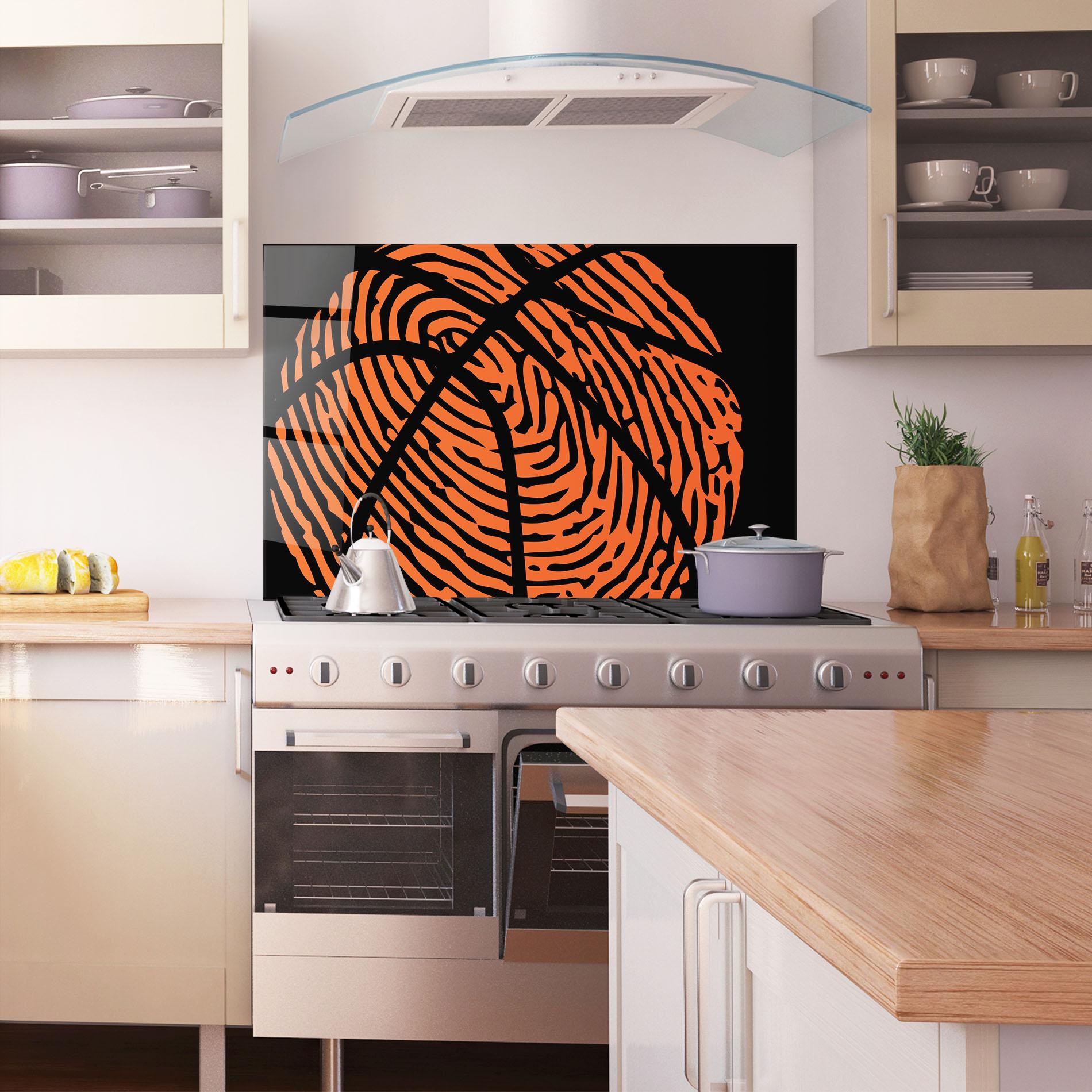 Küchenrückwand Glas Fingerprint Basketball mockup 1
