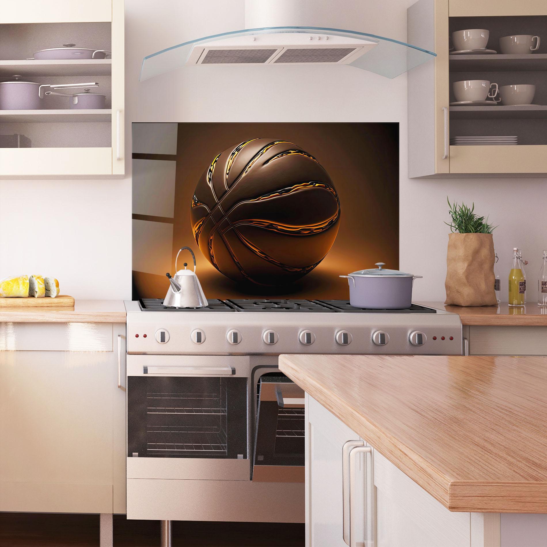 Küchenrückwand Glas Glossy Basketball mockup 1