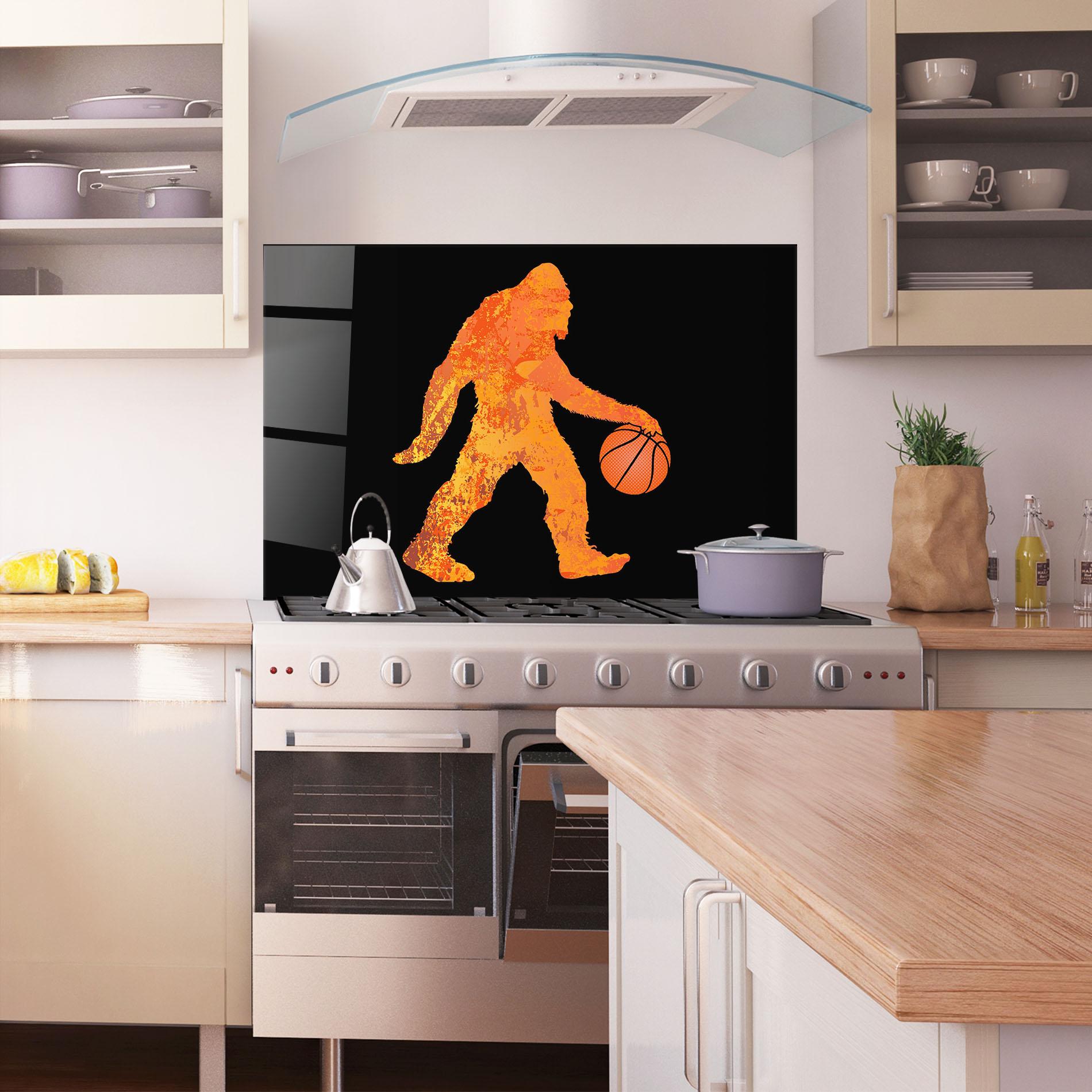Küchenrückwand Glas Gorilla Basketball mockup 1