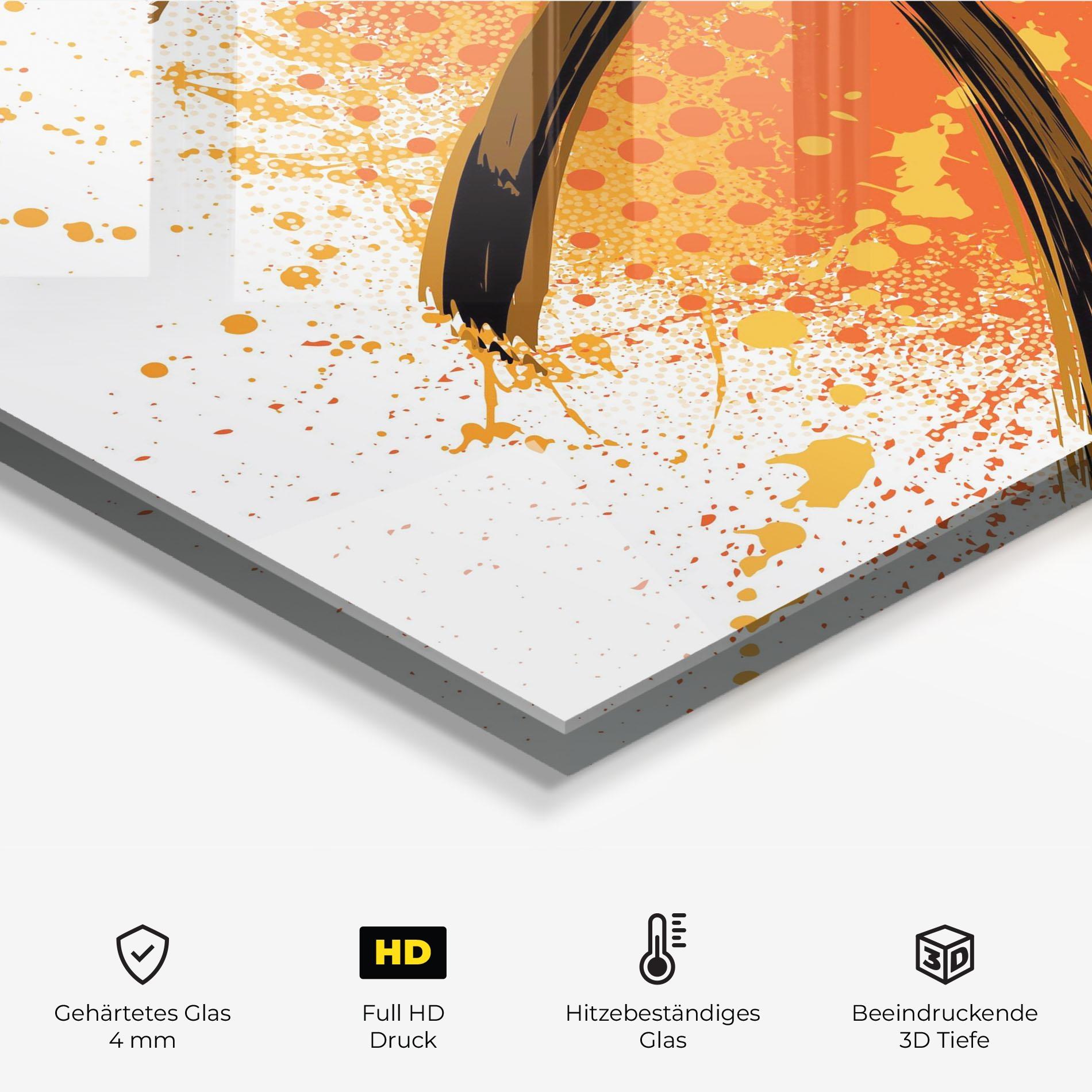 Küchenrückwand Glas Basket Orange Grunge mockup 2