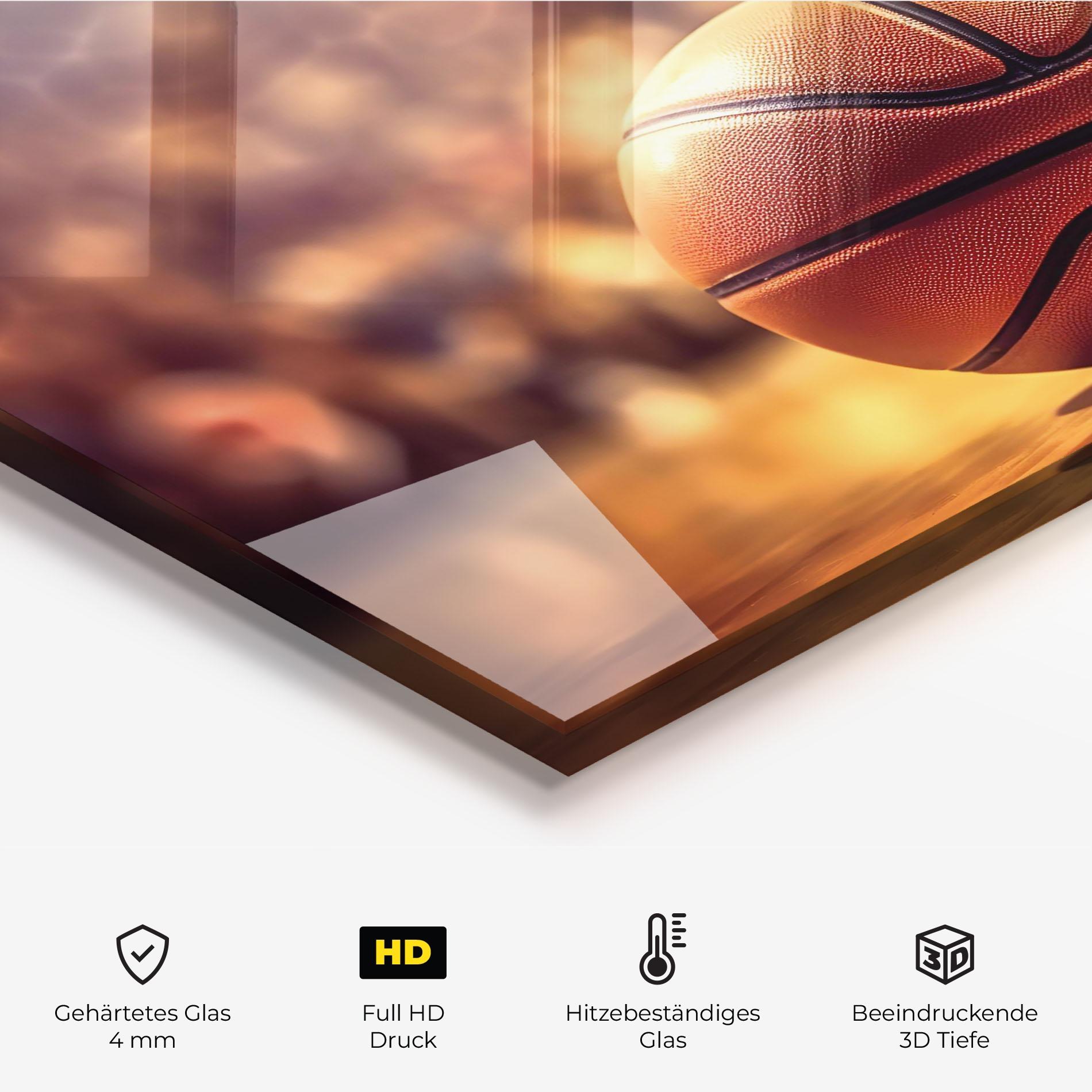 Küchenrückwand Glas Basketball Arena mockup 2