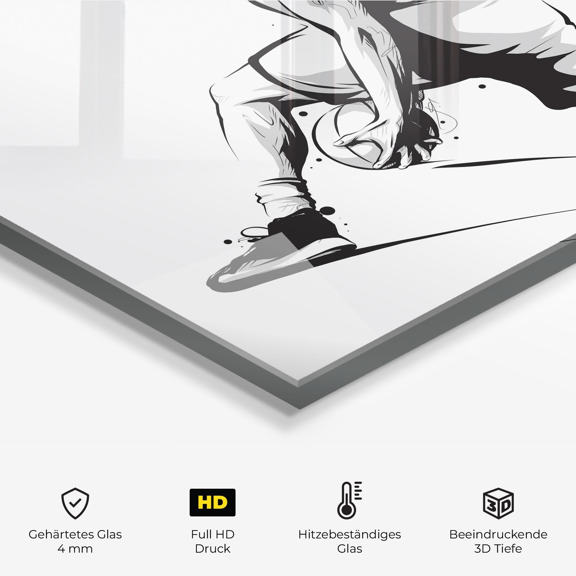Küchenrückwand Glas Basketball Player Jump mockup 2