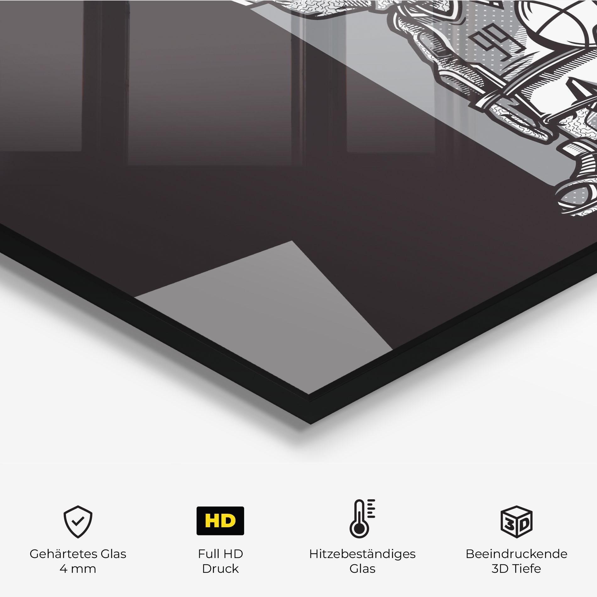 Küchenrückwand Glas Old Man Basket mockup 2