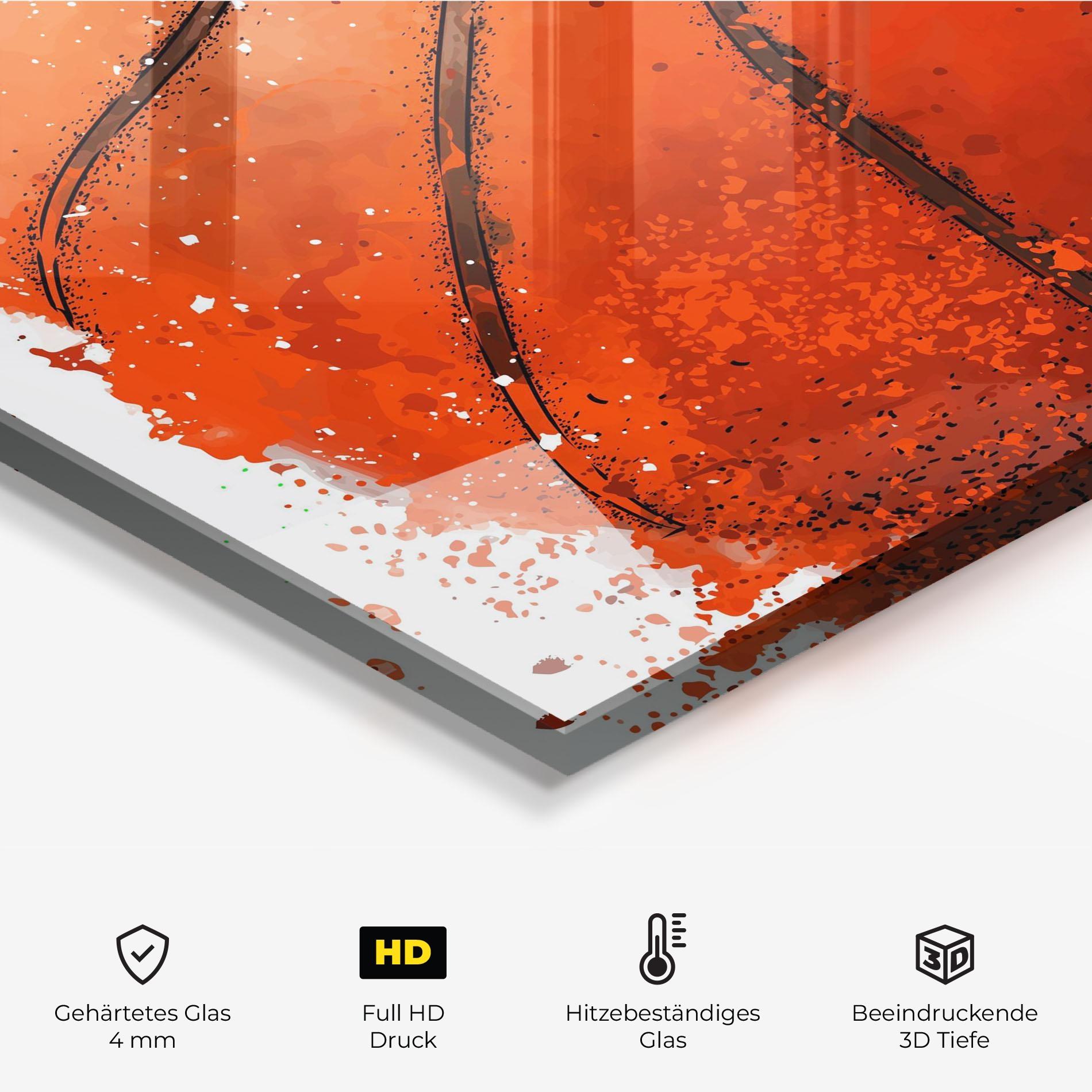 Küchenrückwand Glas Orange Basket Ball mockup 2