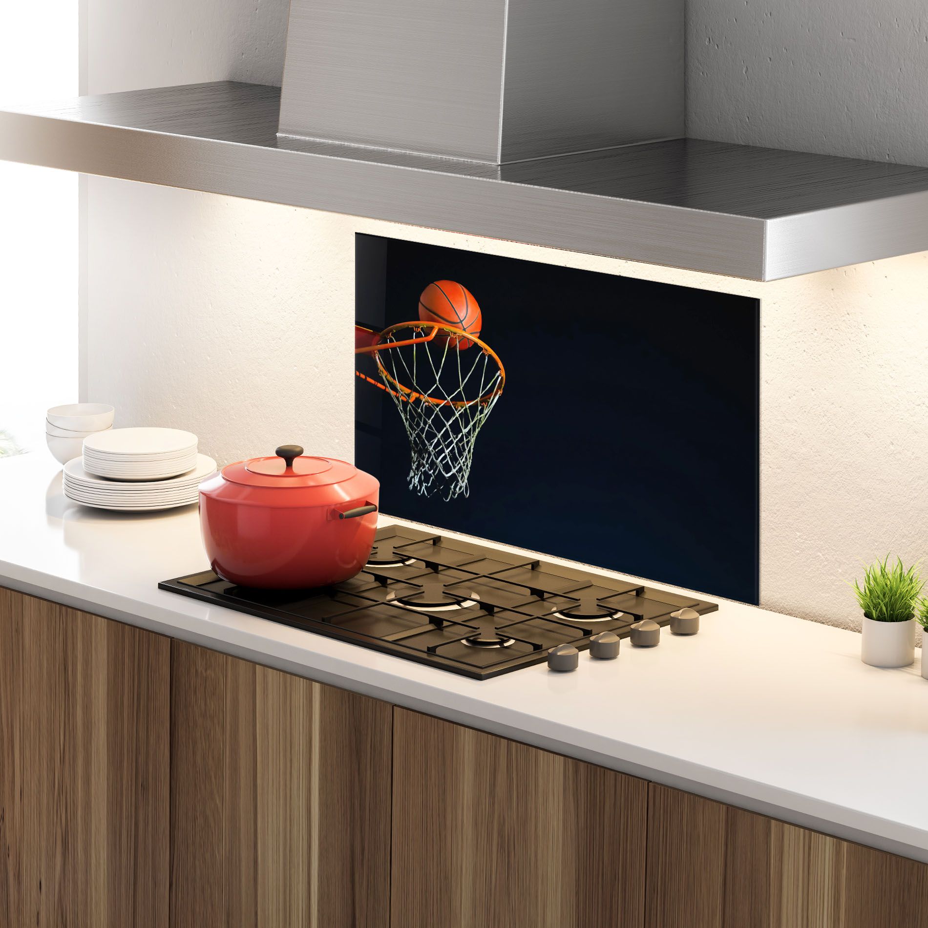 Basketball Hoop On Black mockup 4