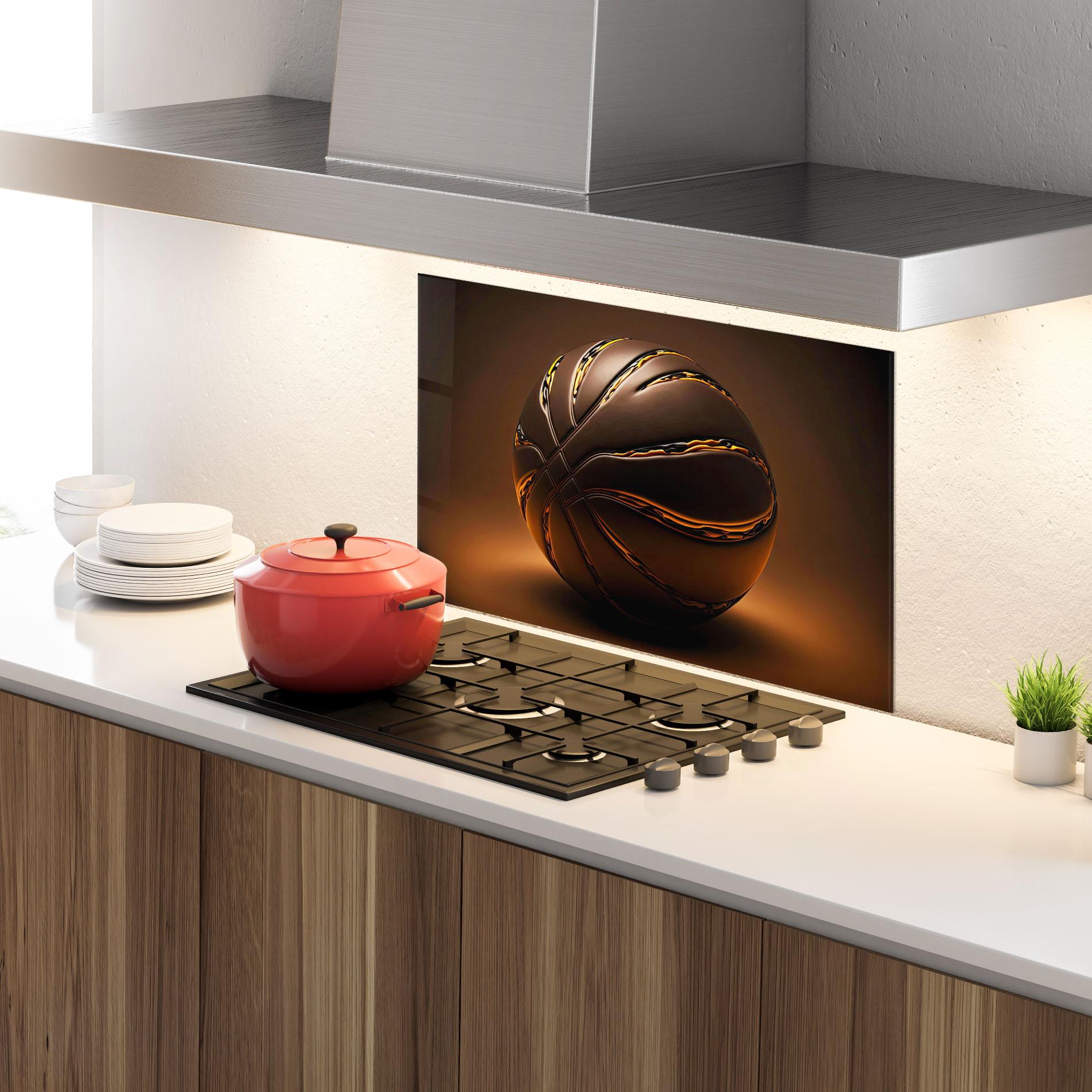 Küchenrückwand Glas Glossy Basketball mockup 4