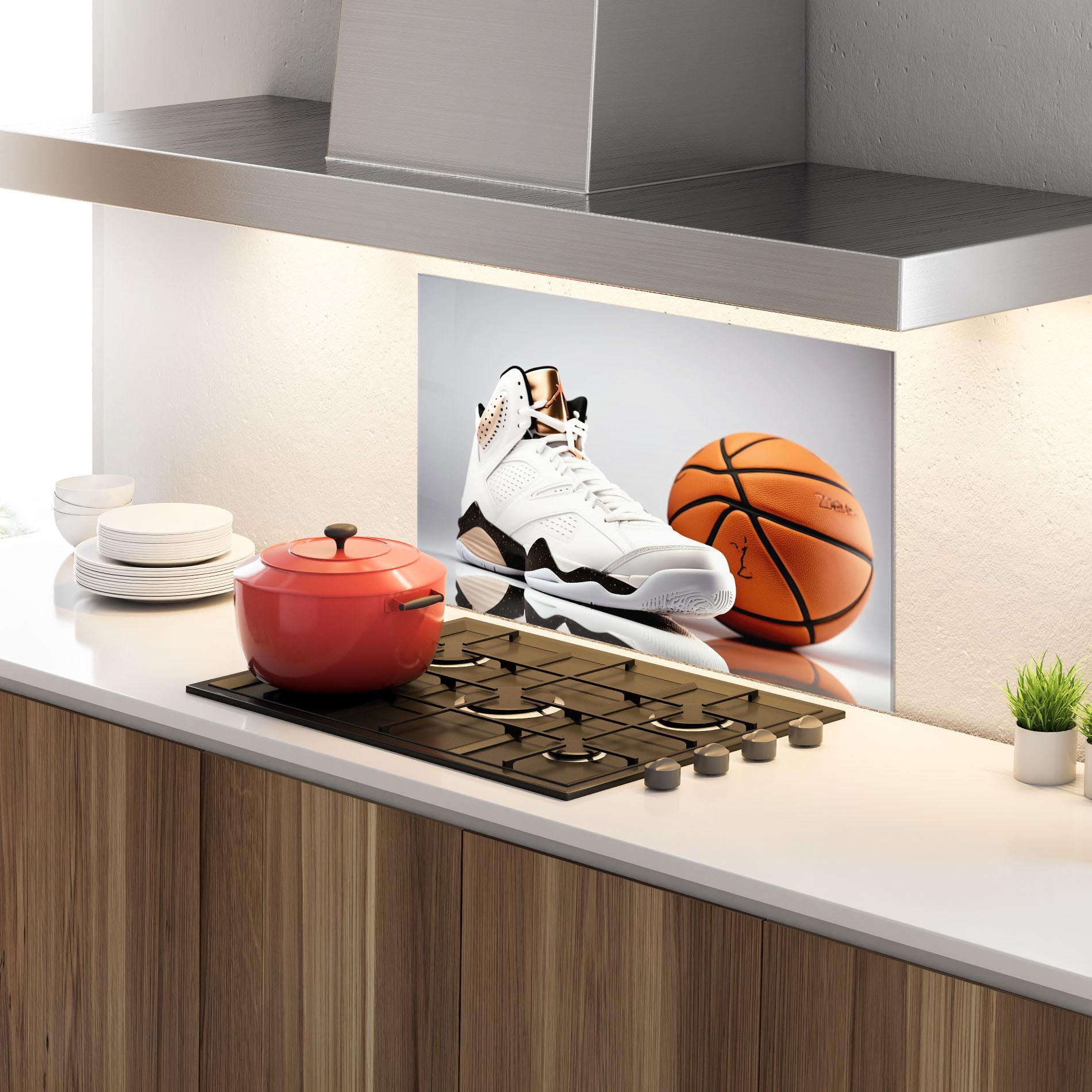 Küchenrückwand Glas Sport Shoes Basketball mockup 4