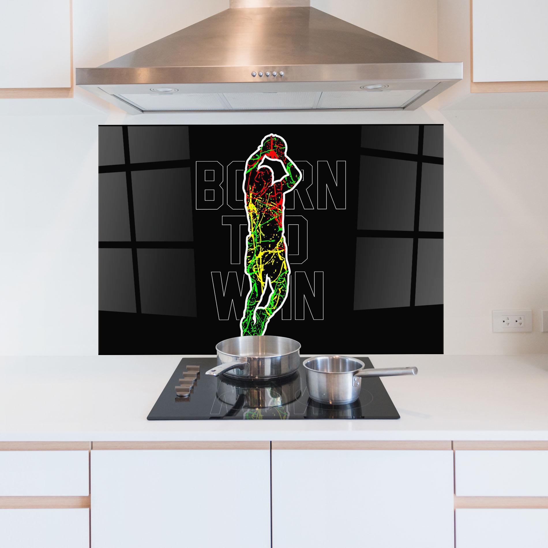 Küchenrückwand Glas Basket Win mockup 5