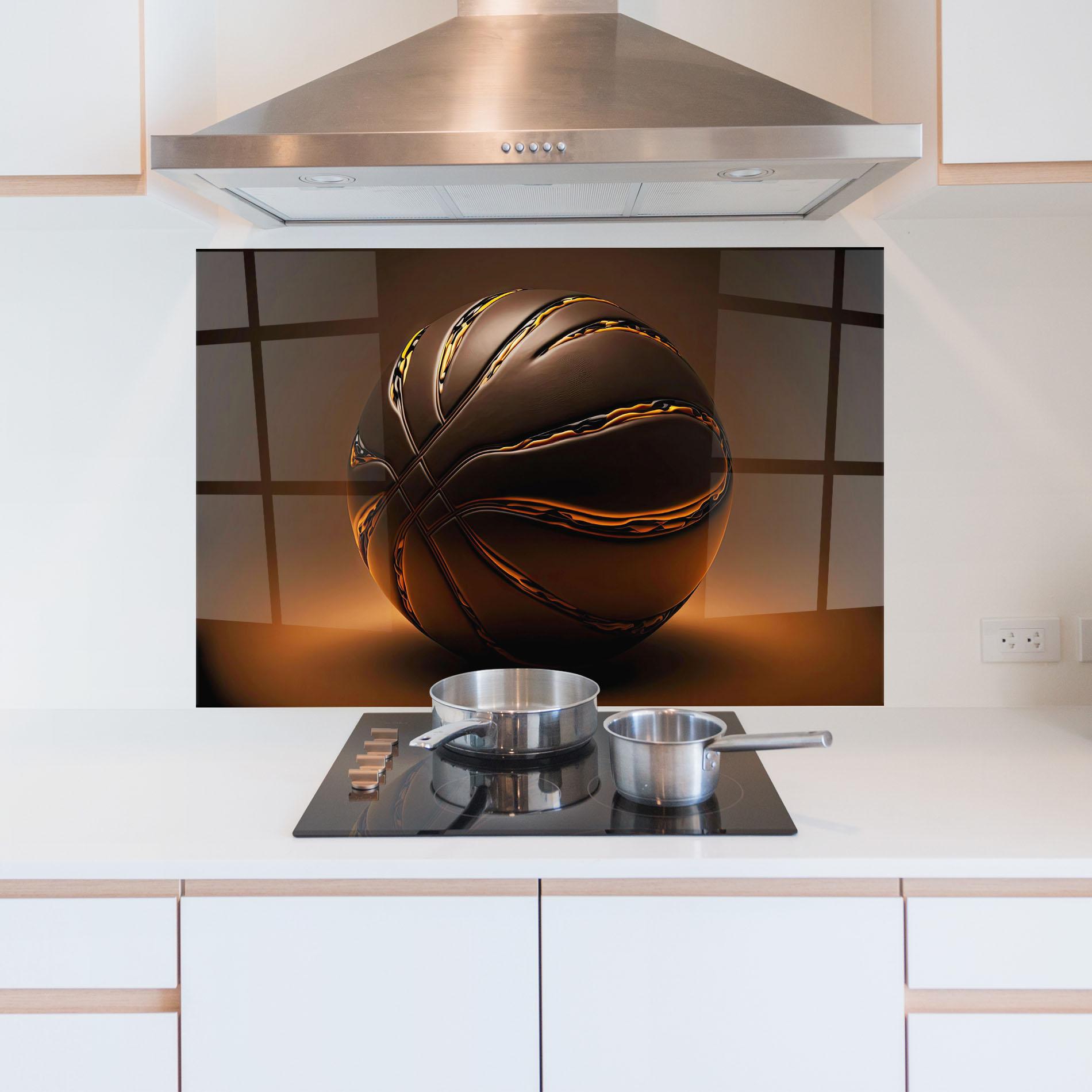Küchenrückwand Glas Glossy Basketball mockup 5