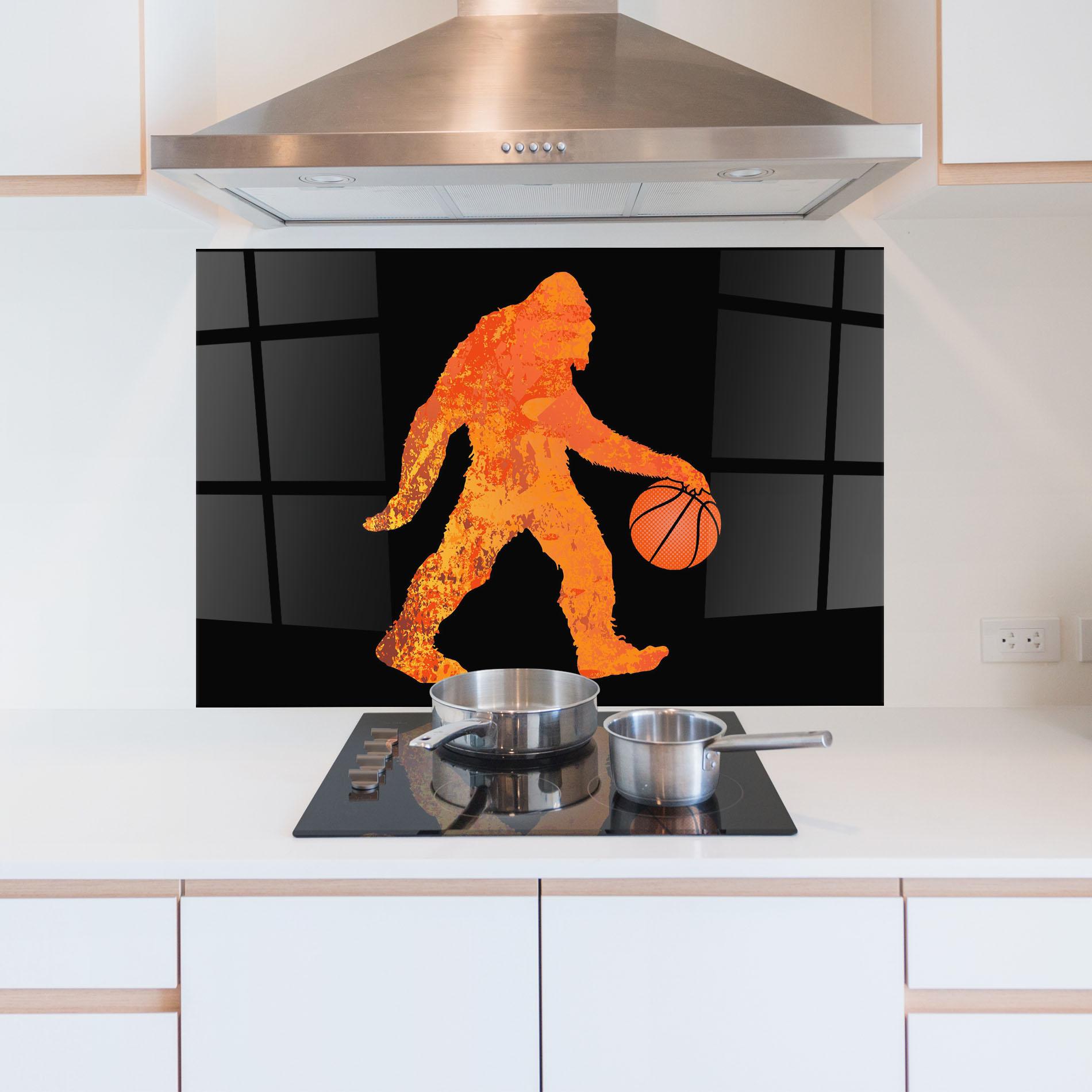 Küchenrückwand Glas Gorilla Basketball mockup 5