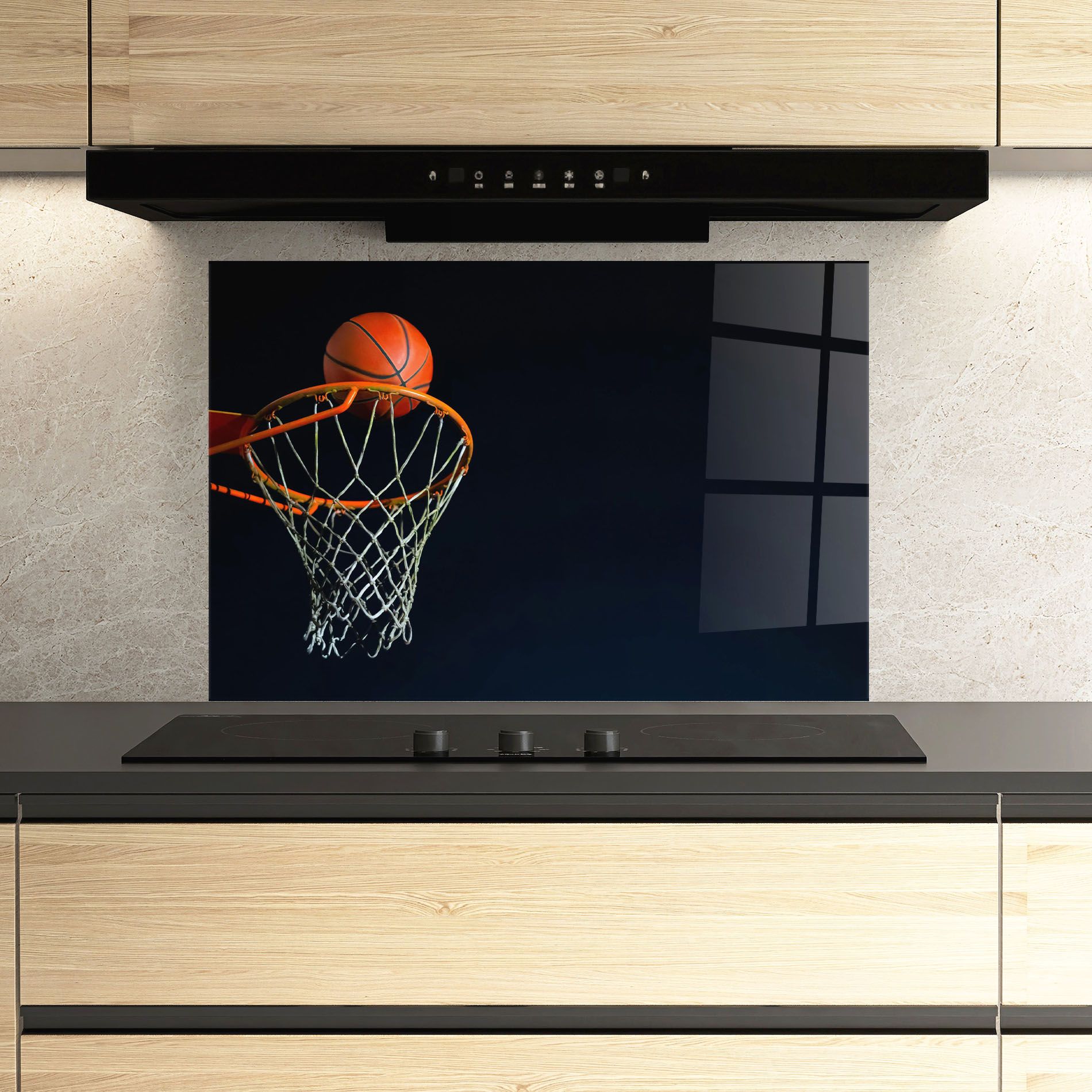 Basketball Hoop On Black mockup 3