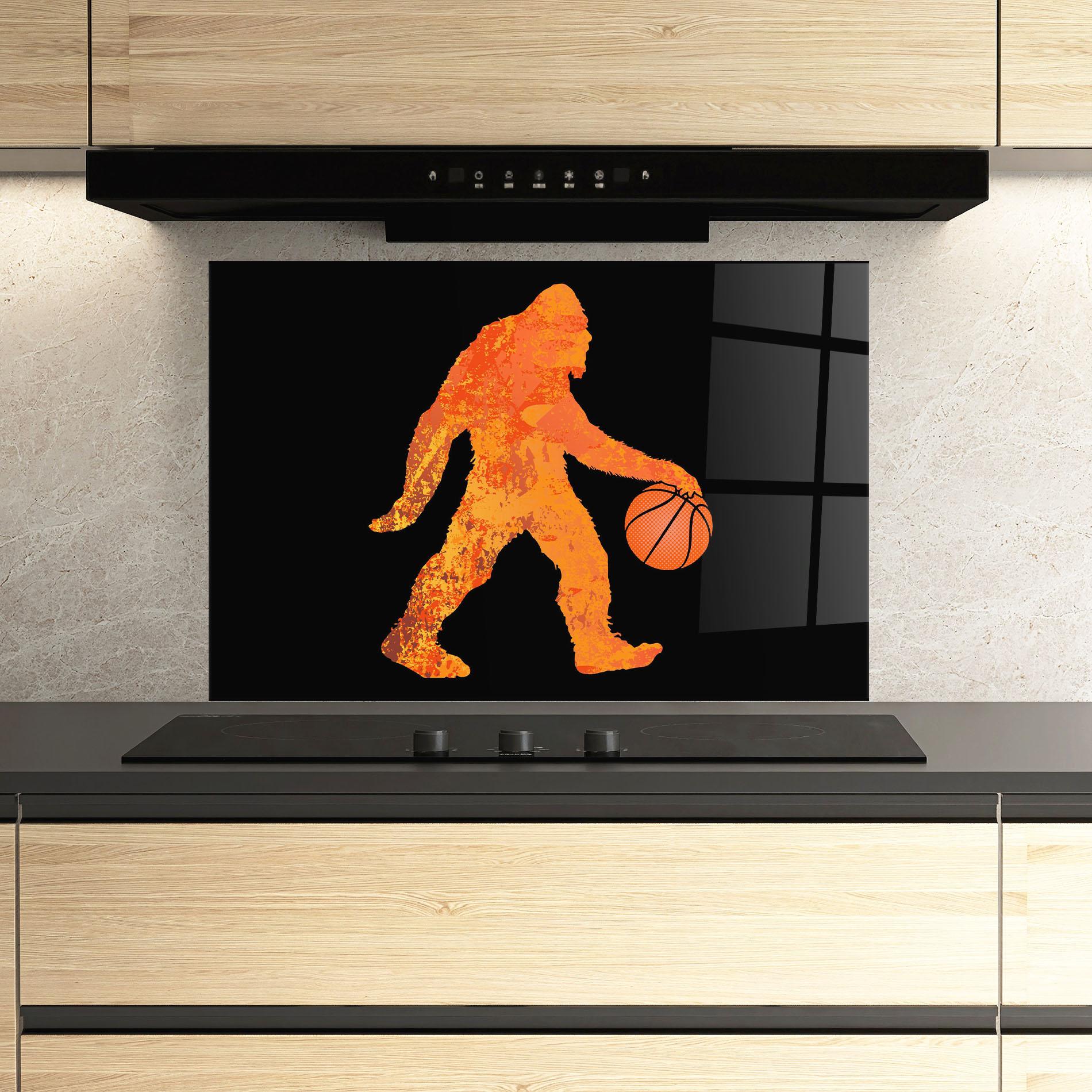 Küchenrückwand Glas Gorilla Basketball mockup 3