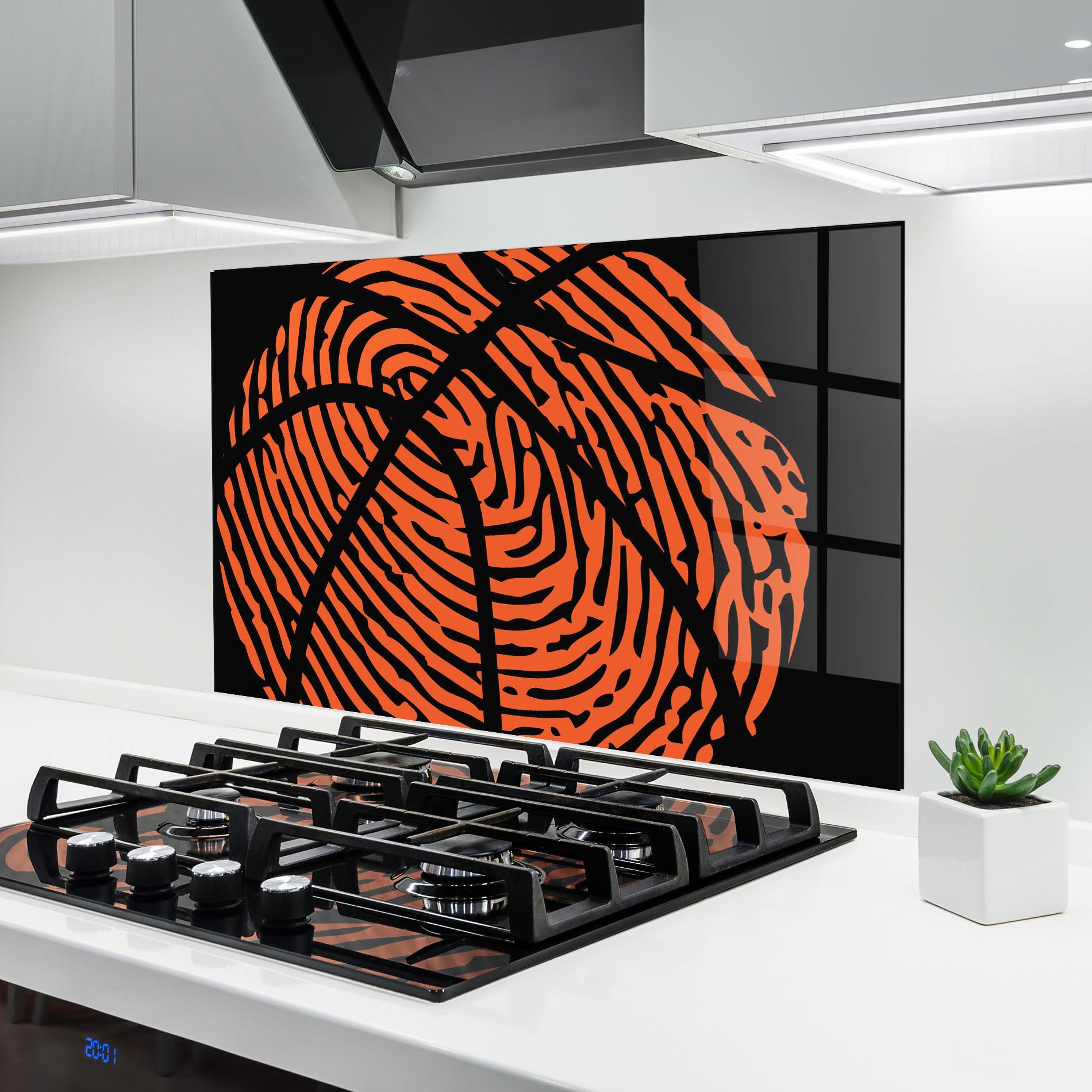 Küchenrückwand Glas Fingerprint Basketball mockup 6