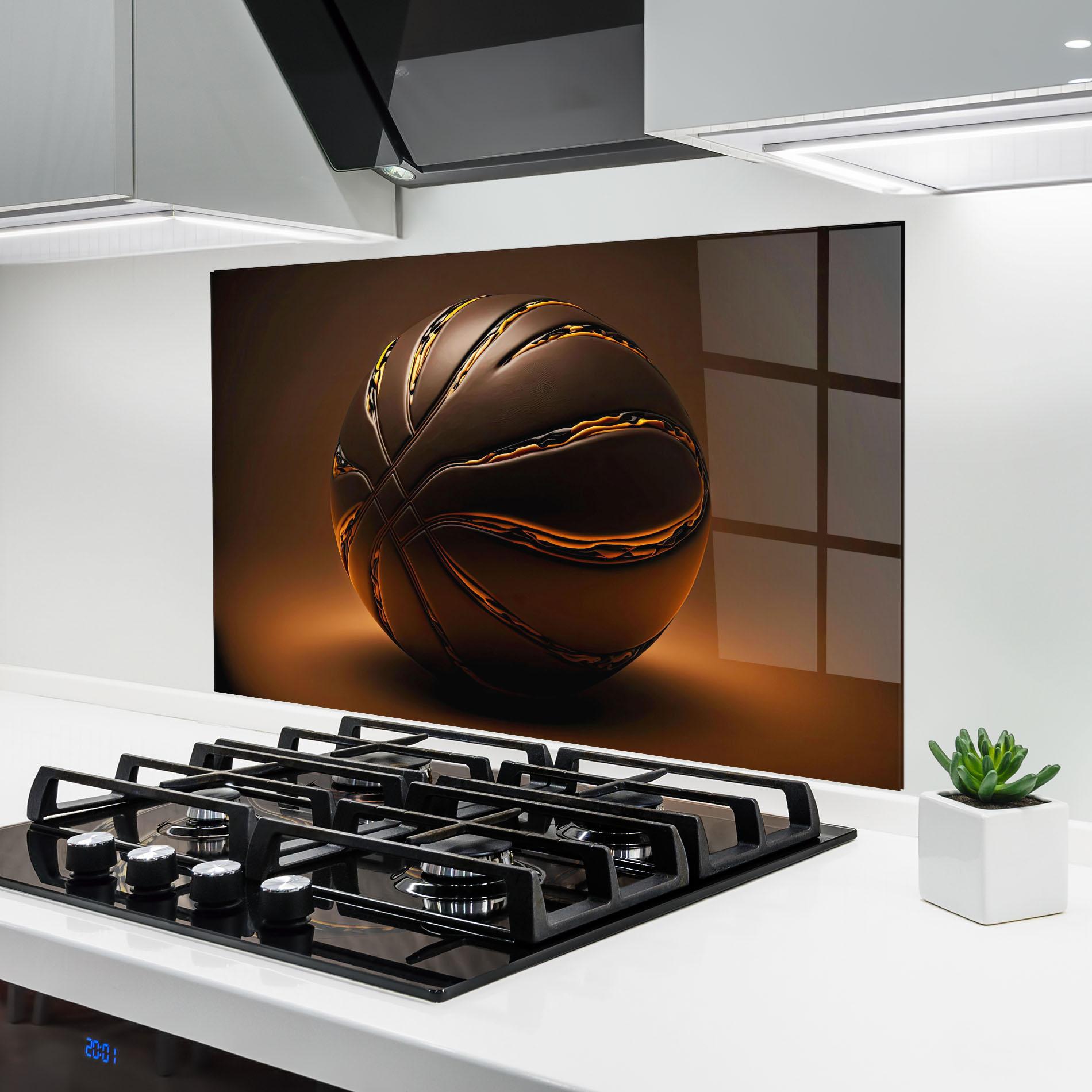 Küchenrückwand Glas Glossy Basketball mockup 6