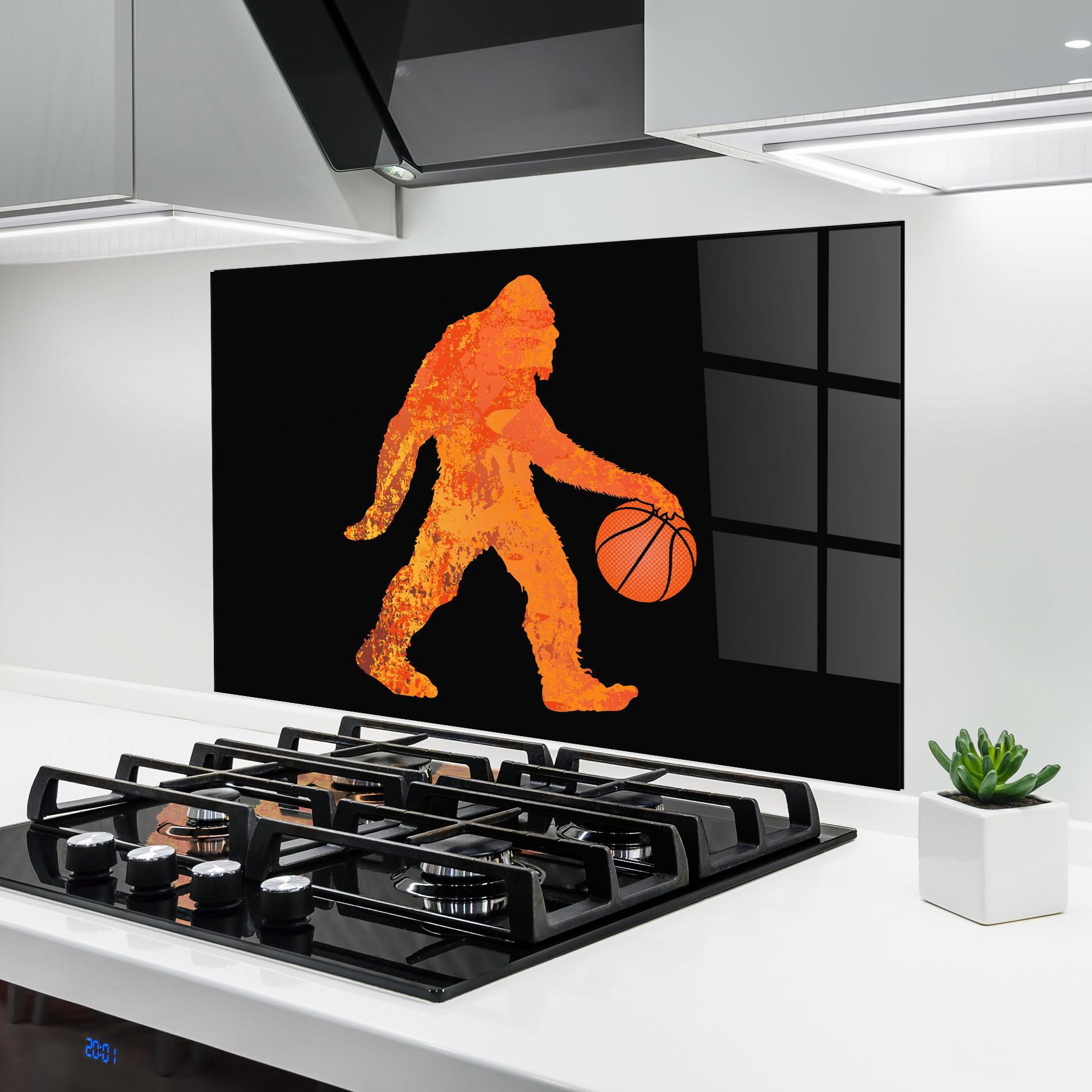 Küchenrückwand Glas Gorilla Basketball mockup 6