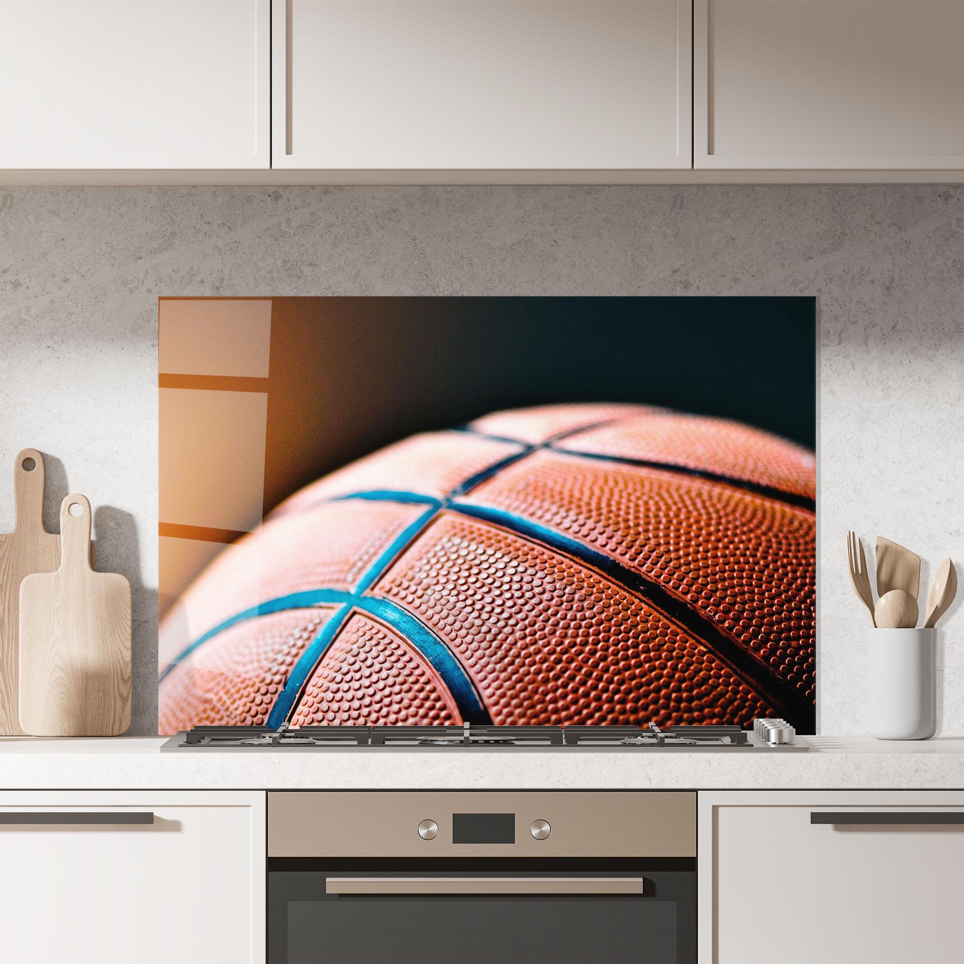 Küchenrückwand Glas Basketball In Light mockup 7