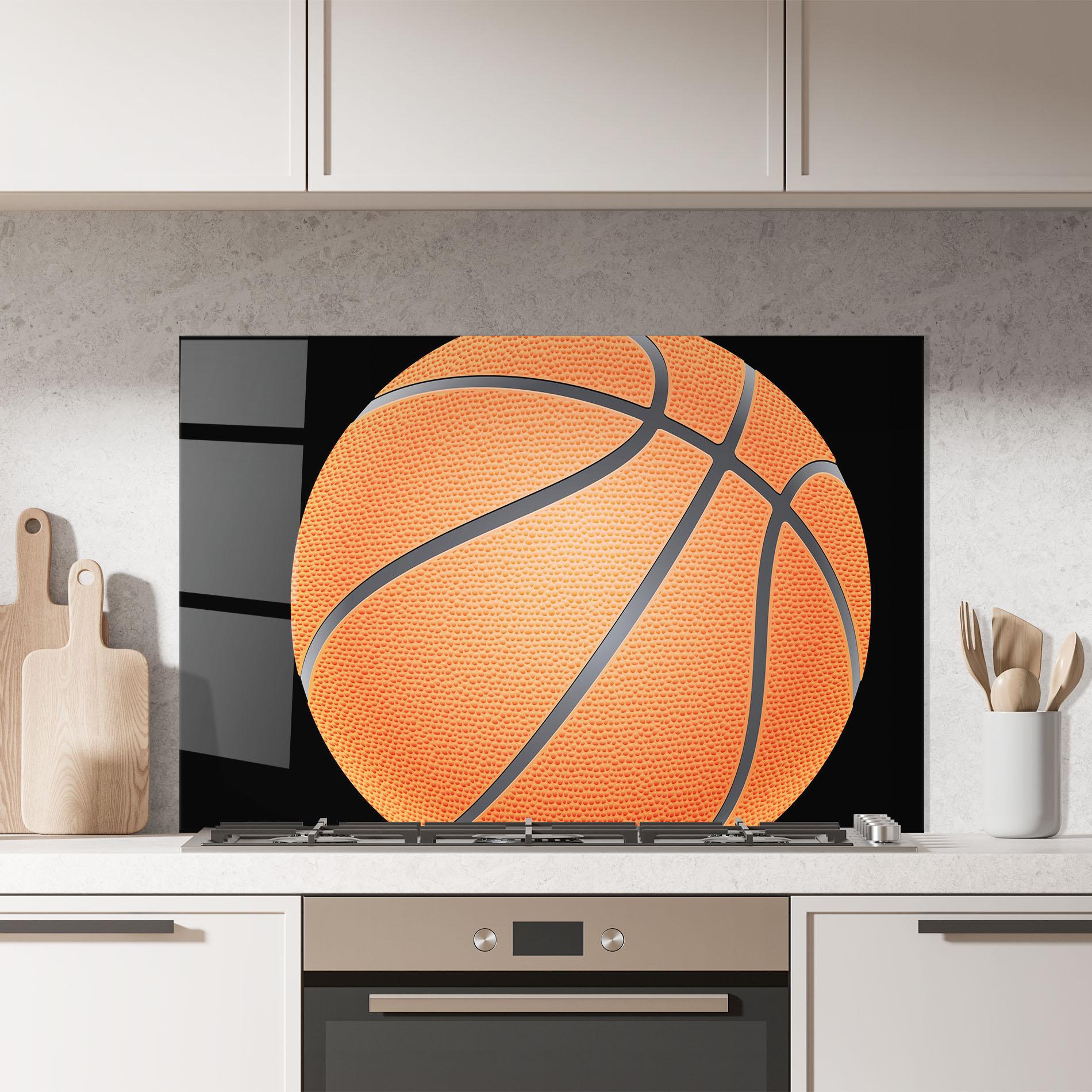 Küchenrückwand Glas Close Up Basketball mockup 7
