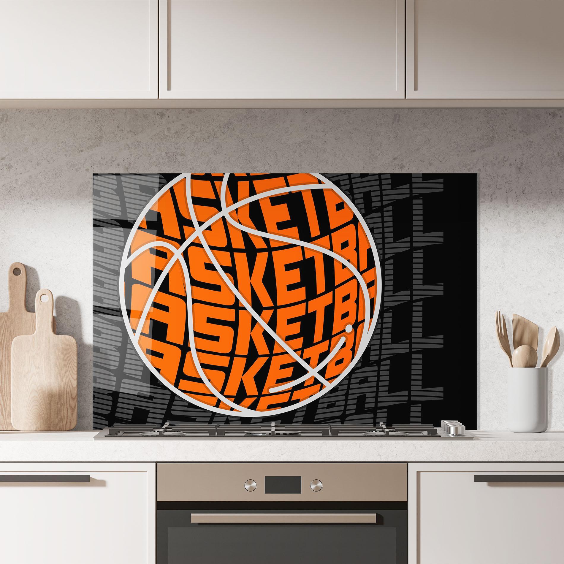 Küchenrückwand Glas Grey Orange Basket mockup 7