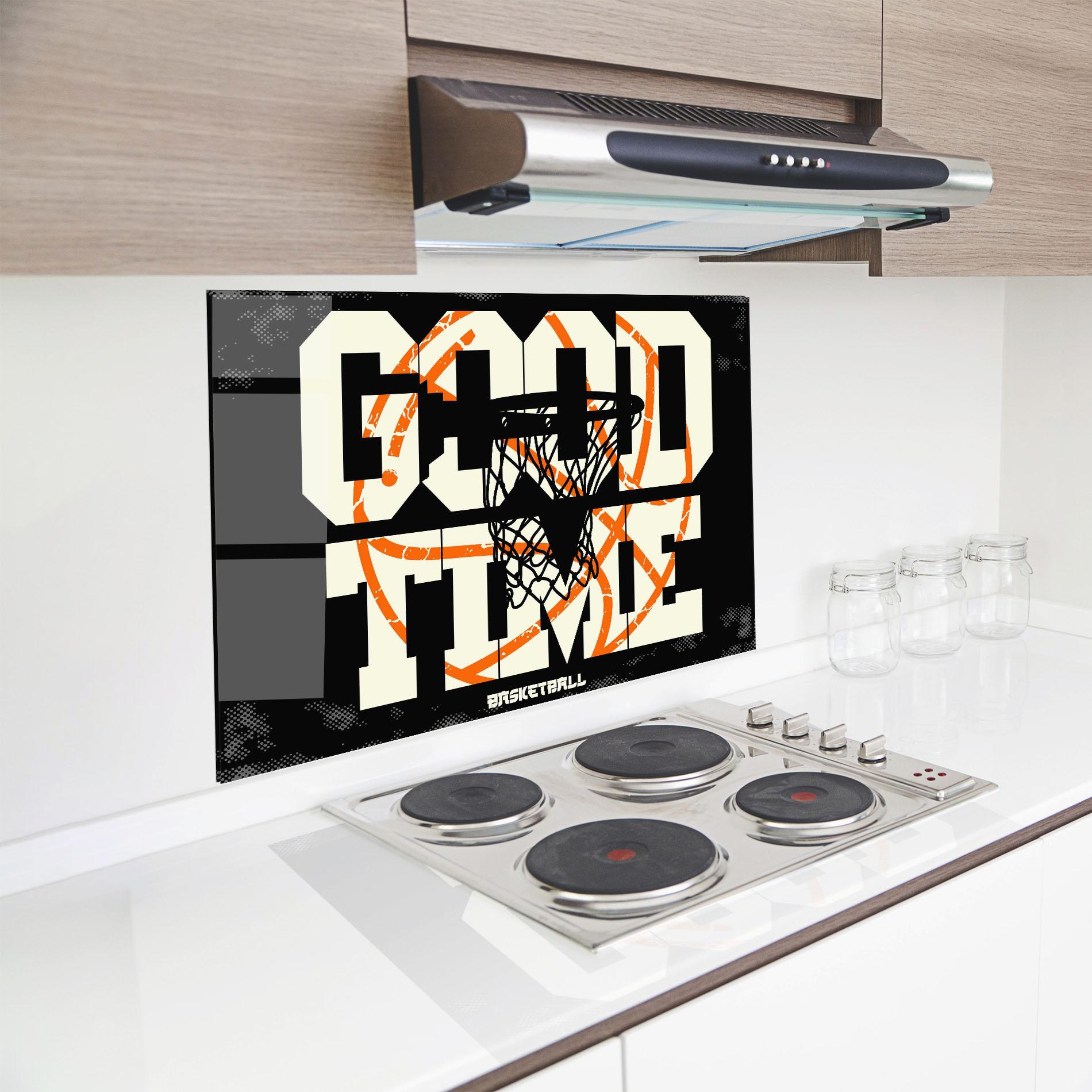 Küchenrückwand Glas Good Time Basket mockup 8