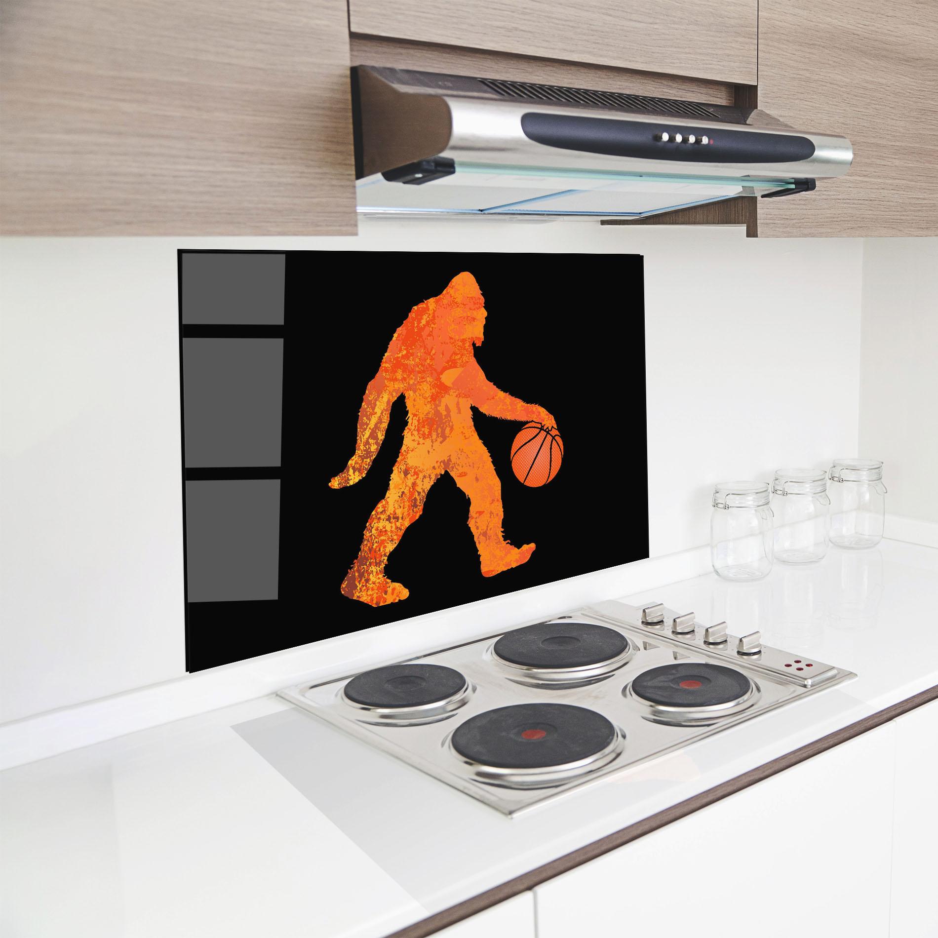 Küchenrückwand Glas Gorilla Basketball mockup 8