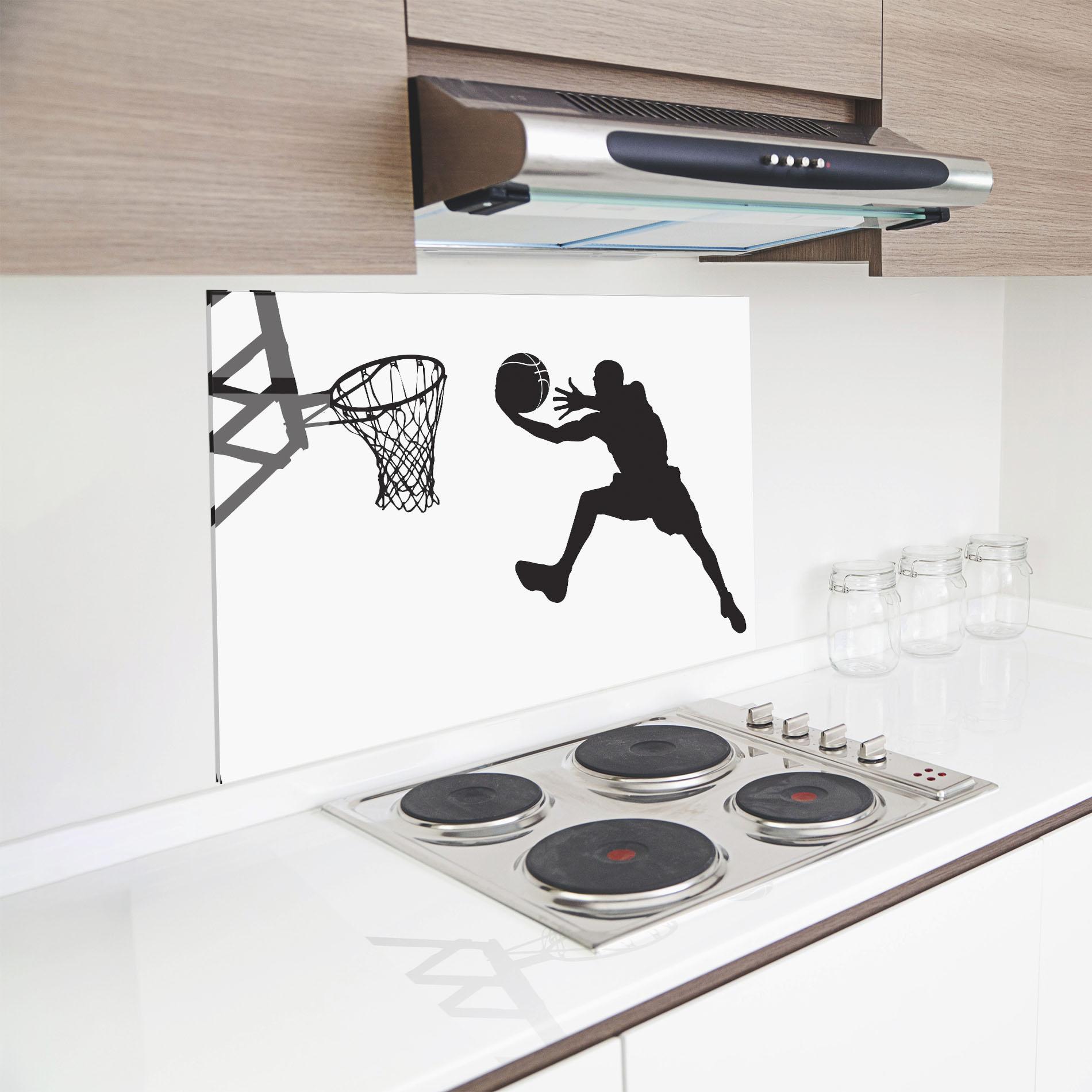 Küchenrückwand Glas Jump Basket mockup 8