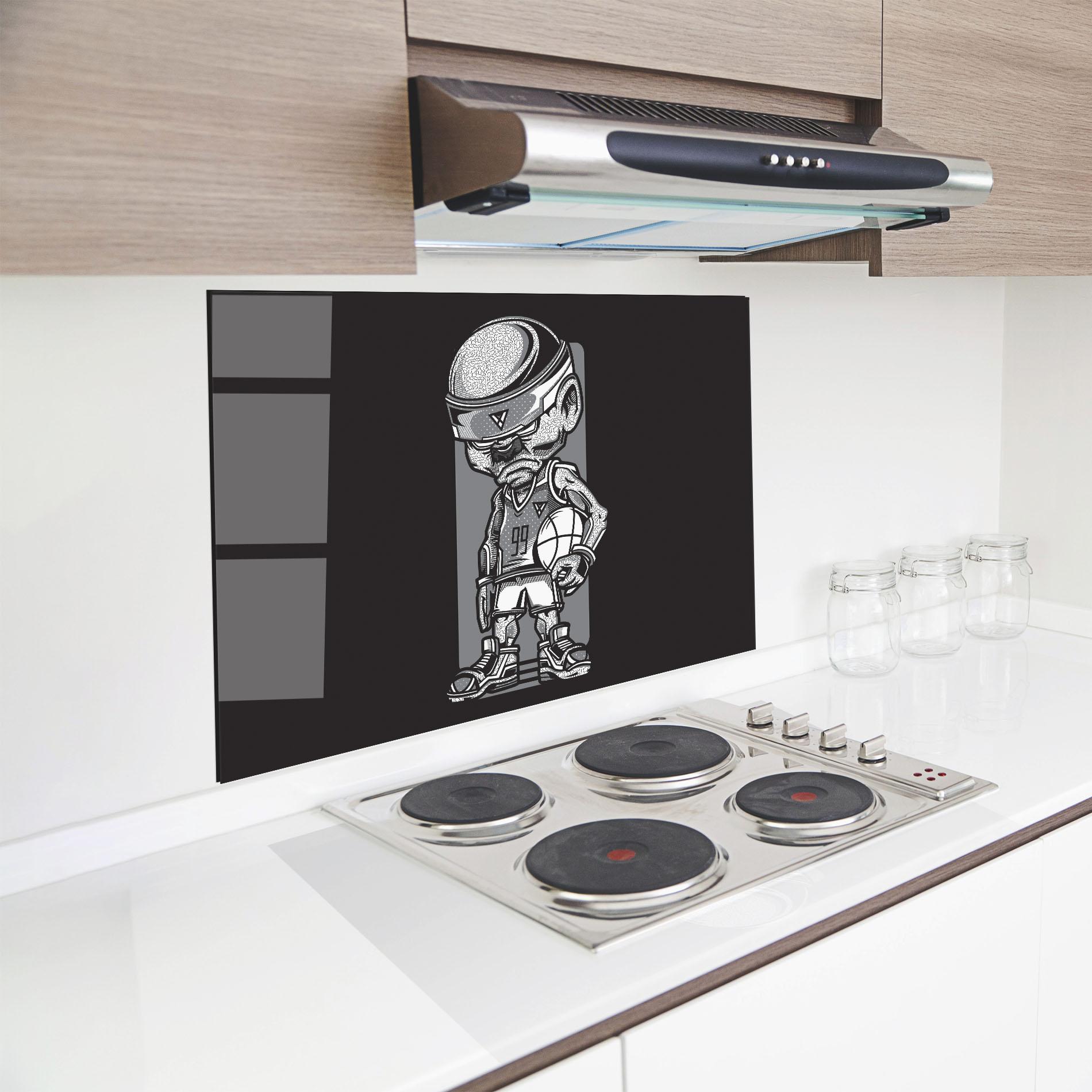 Küchenrückwand Glas Old Man Basket mockup 8