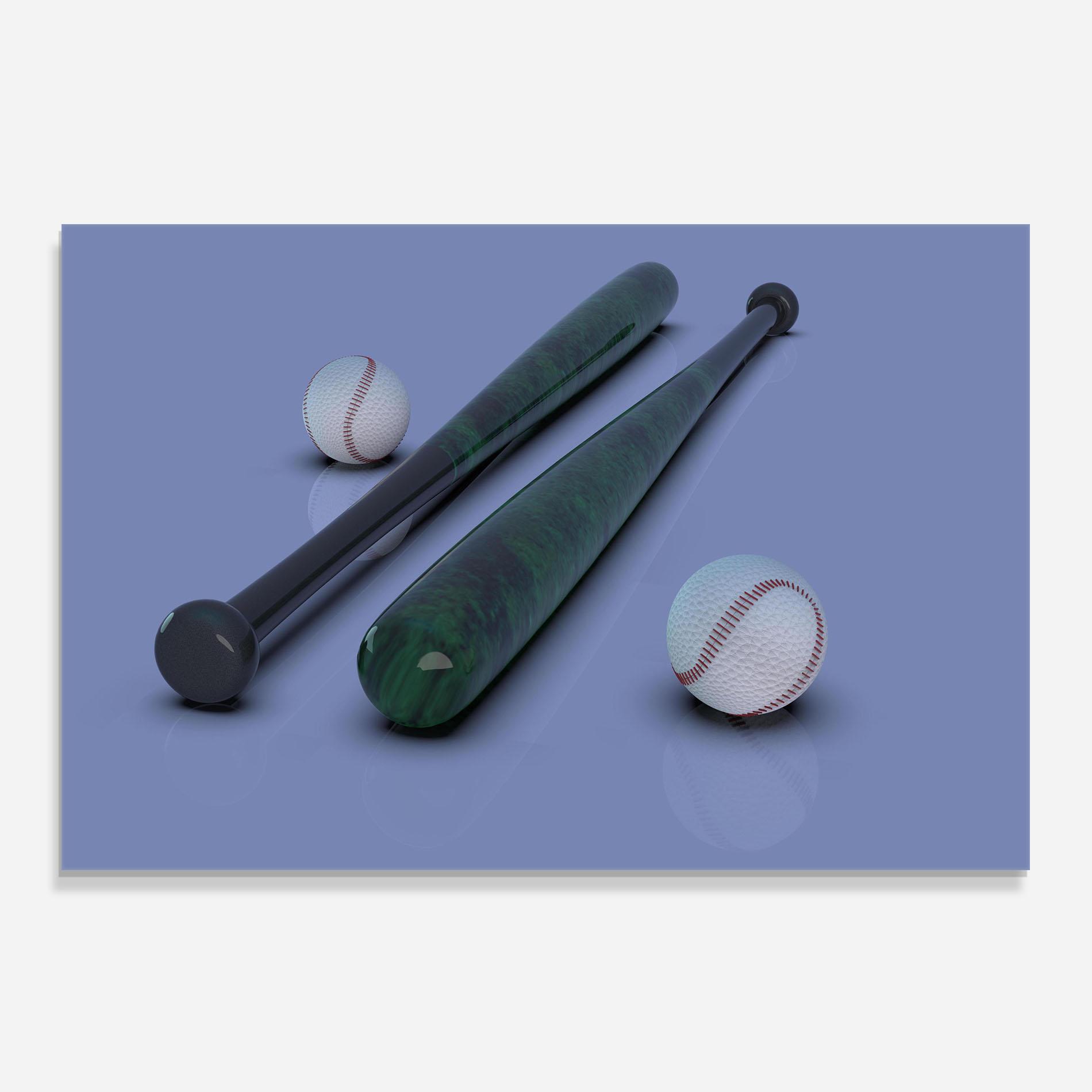 Küchenrückwand Glas Baseball Ball On Purple mockup 0