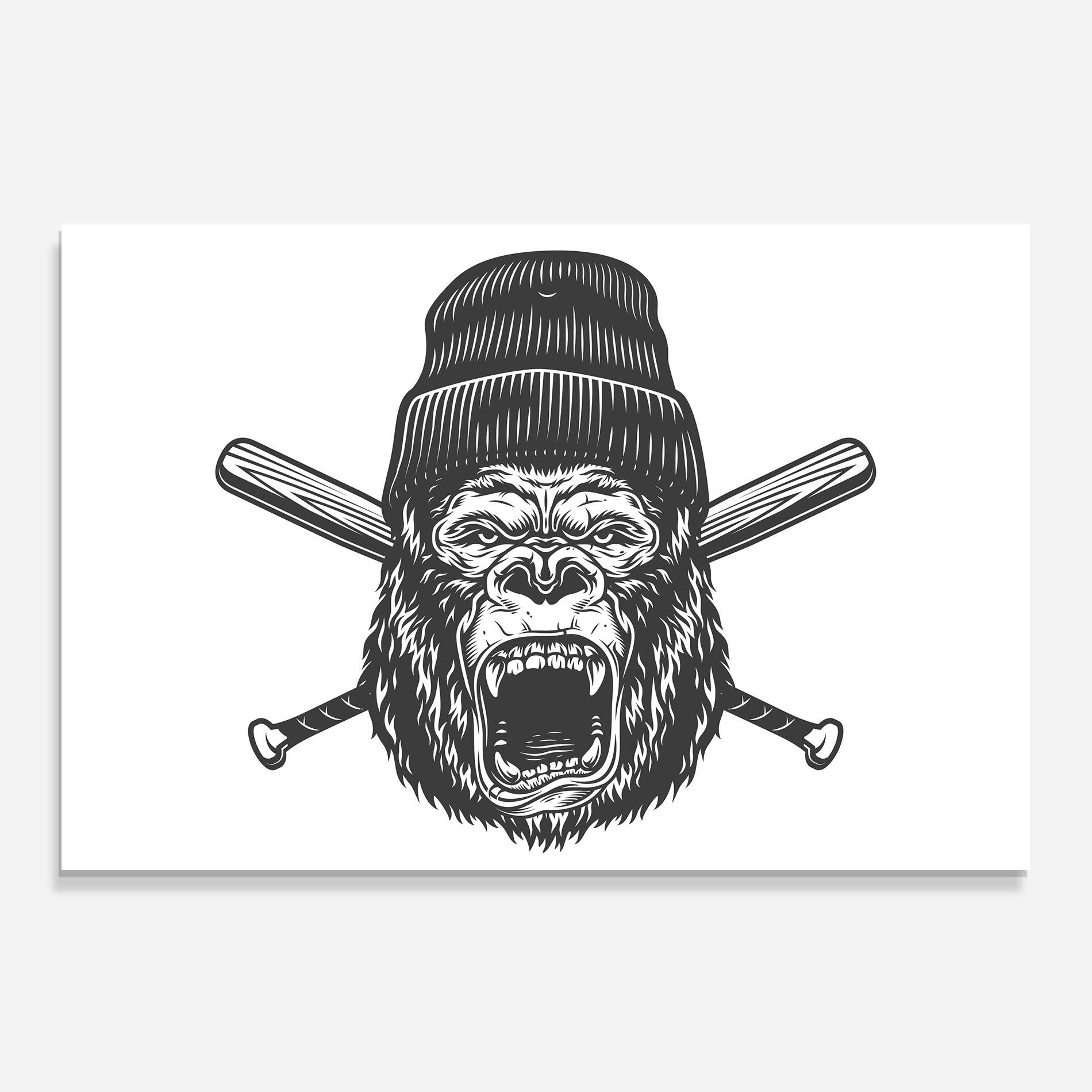 Küchenrückwand Glas Baseball Gorilla mockup 0