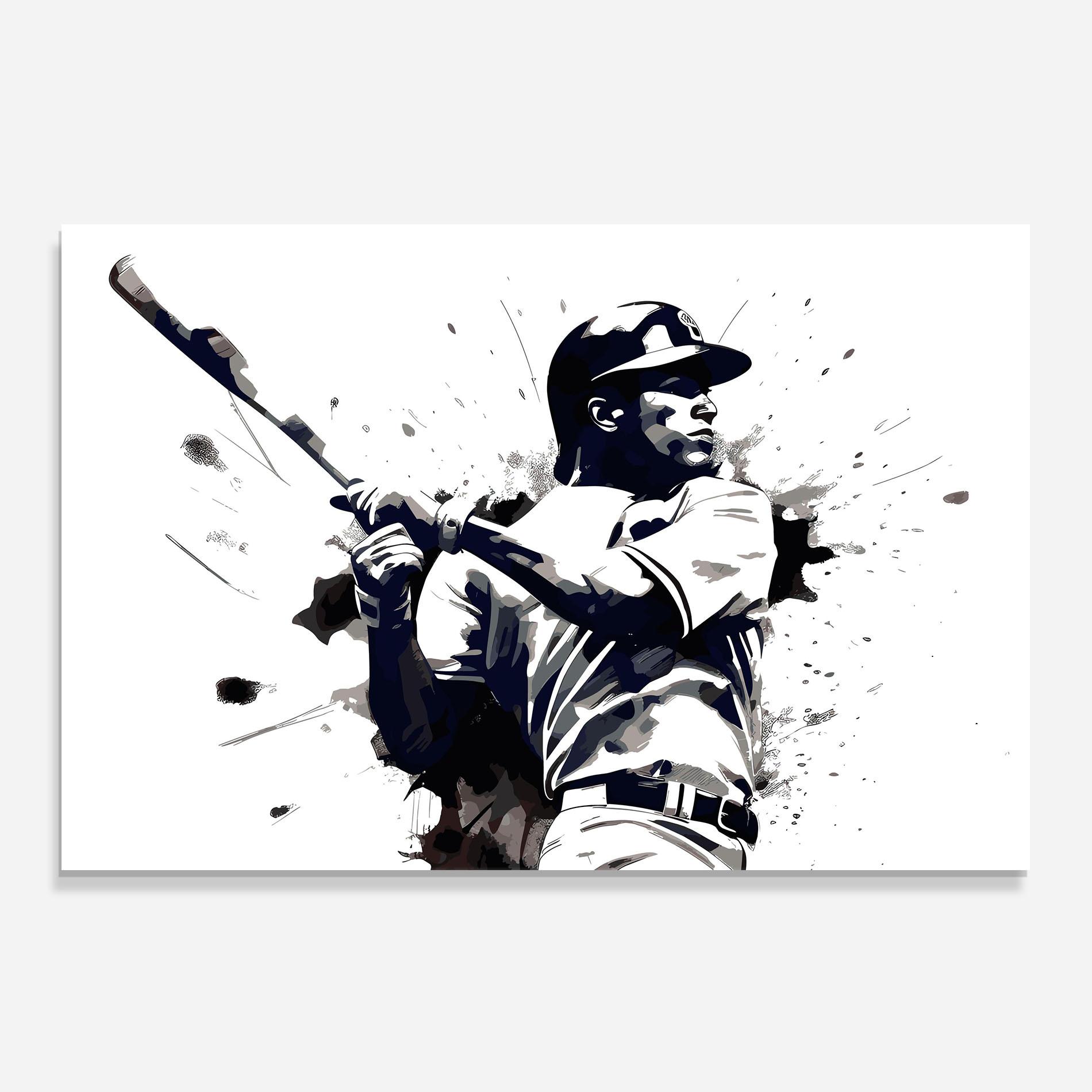 Küchenrückwand Glas Baseball Grey Art mockup 0