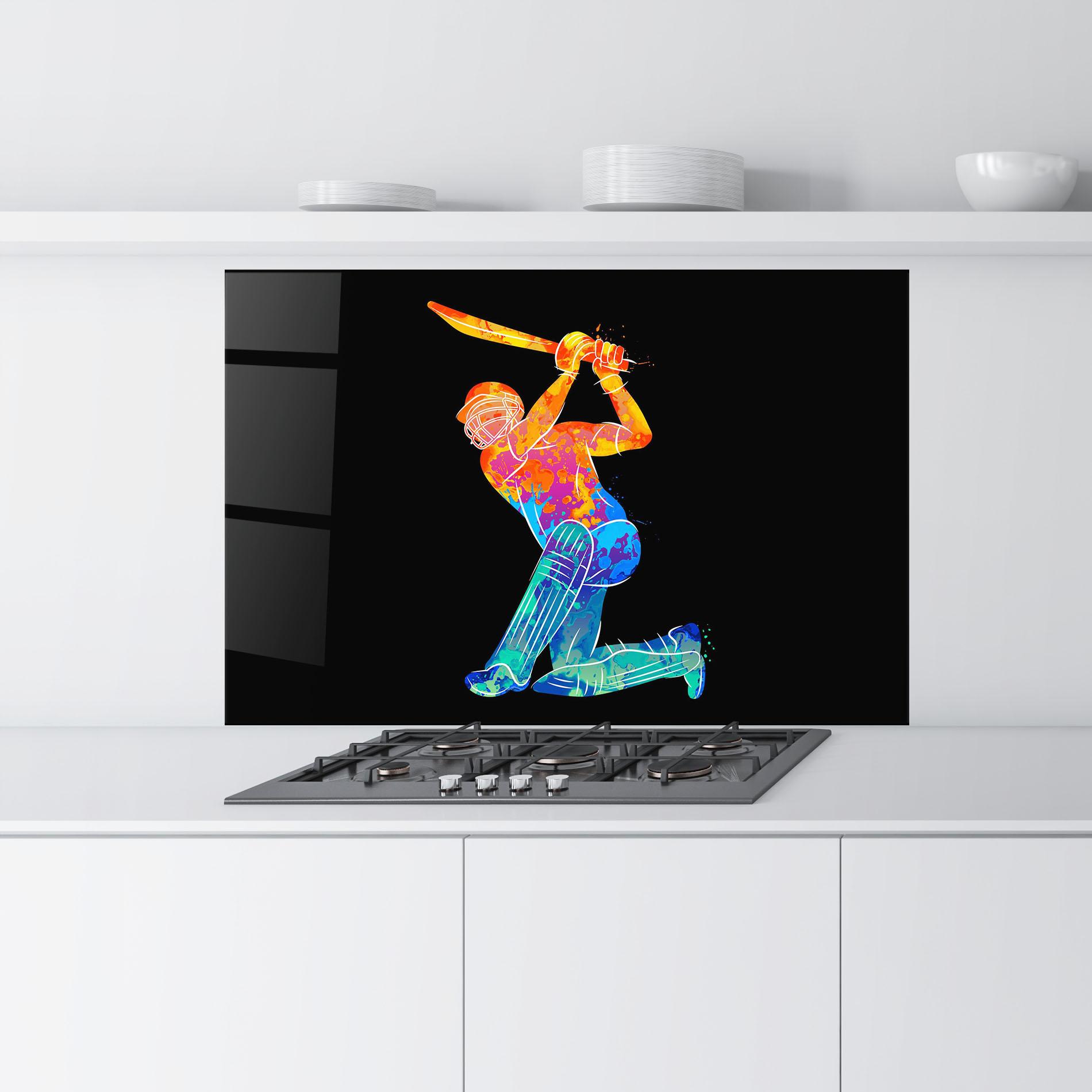 Küchenrückwand Glas Baseball Color Art mockup 9