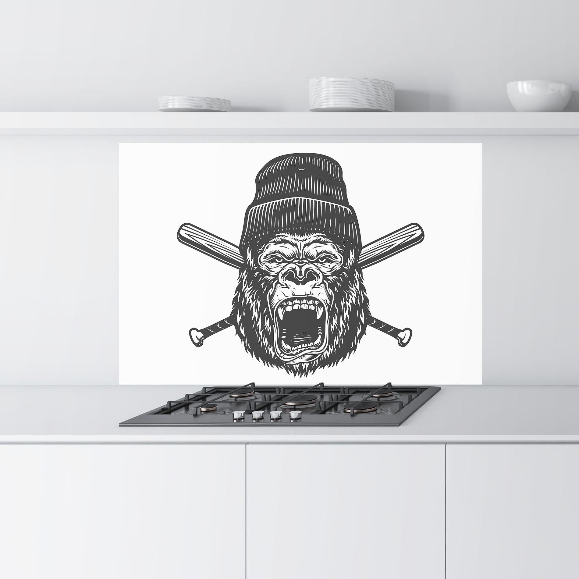 Küchenrückwand Glas Baseball Gorilla mockup 9