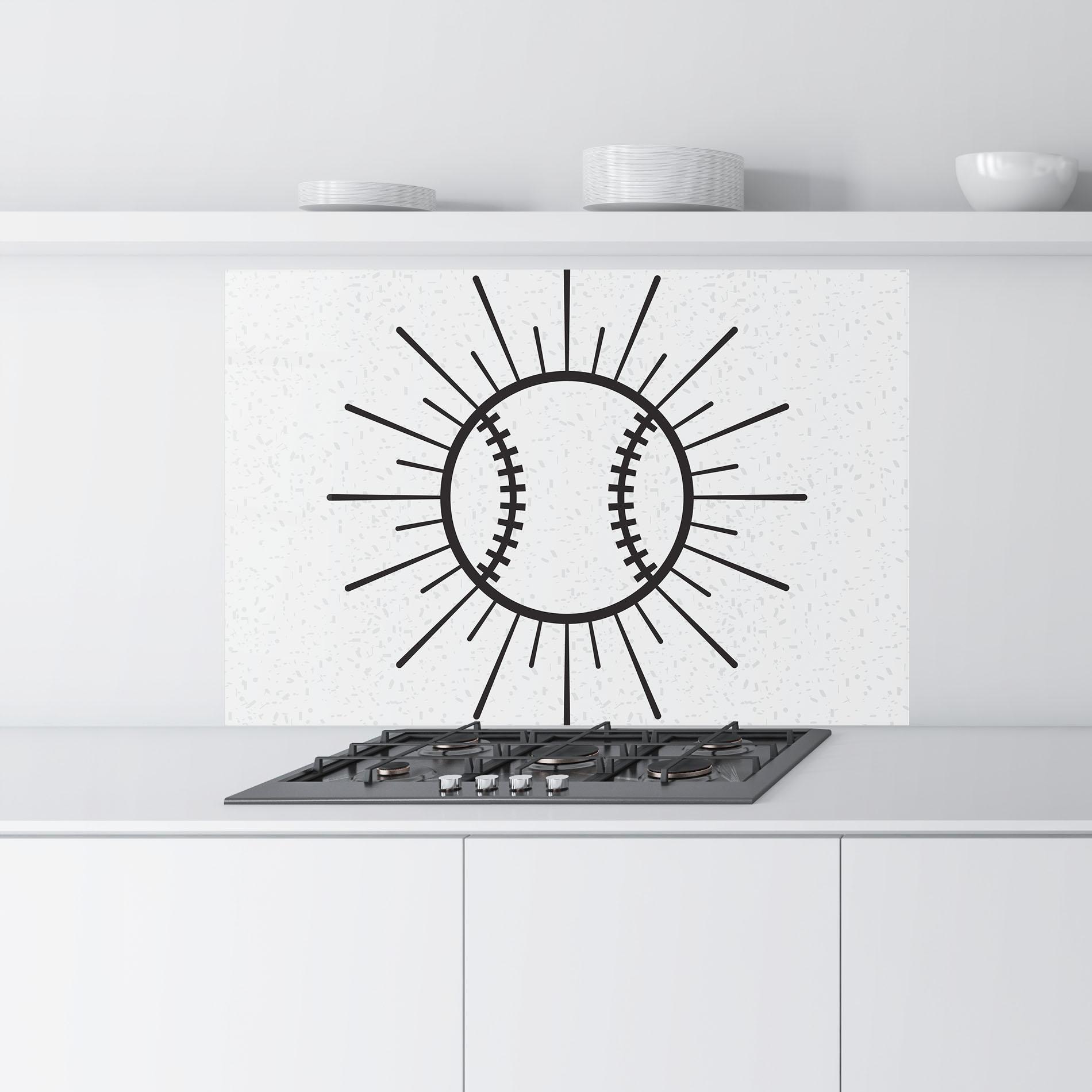 Küchenrückwand Glas Baseball Line mockup 9