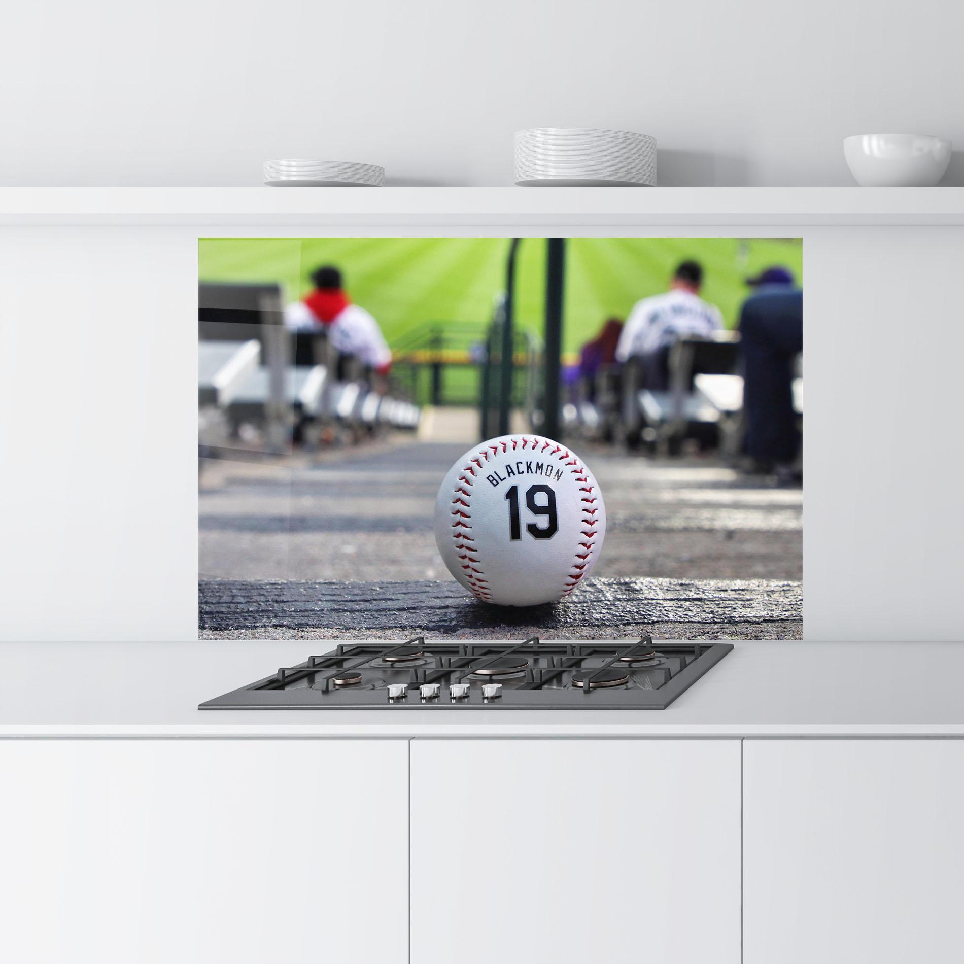 Küchenrückwand Glas Baseball Nr 19 mockup 9