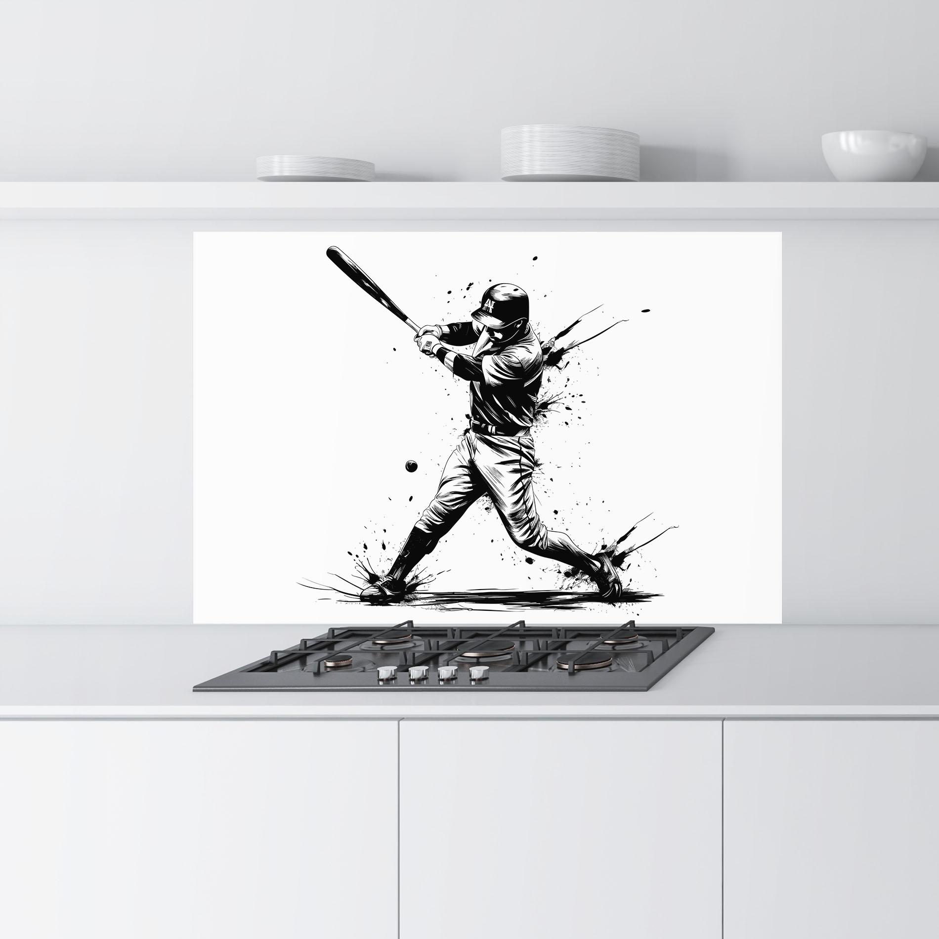Küchenrückwand Glas Baseball Splash mockup 9