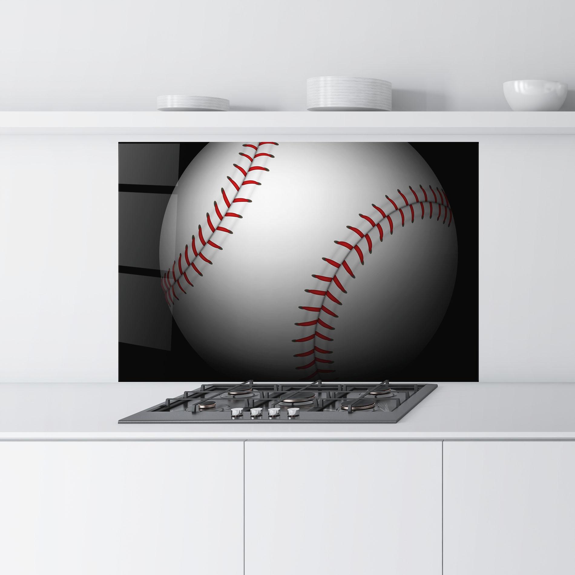 Küchenrückwand Glas Close Up Baseball mockup 9
