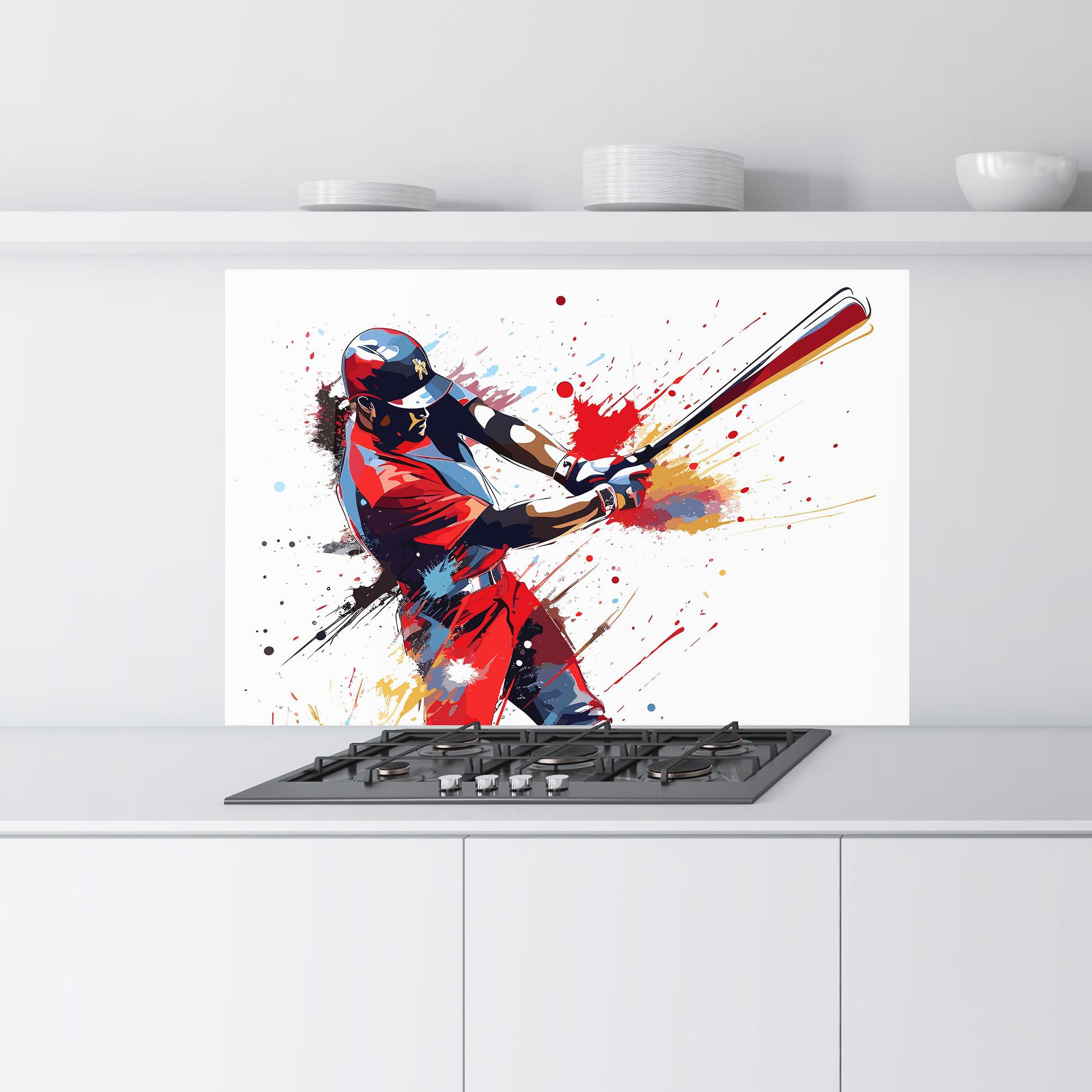 Küchenrückwand Glas Colorful Baseball mockup 9
