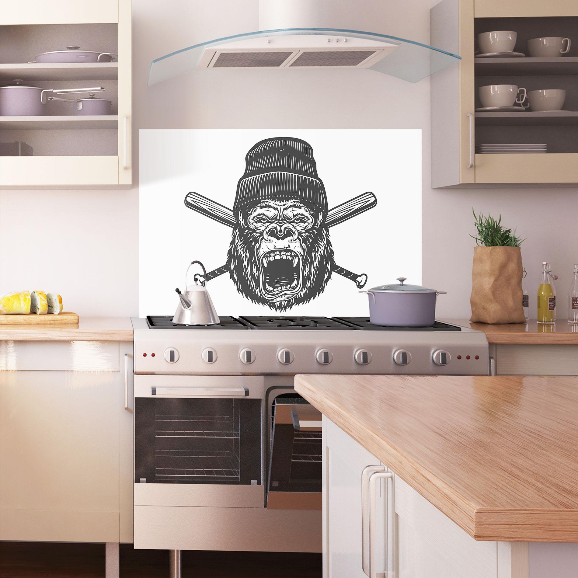 Küchenrückwand Glas Baseball Gorilla mockup 1