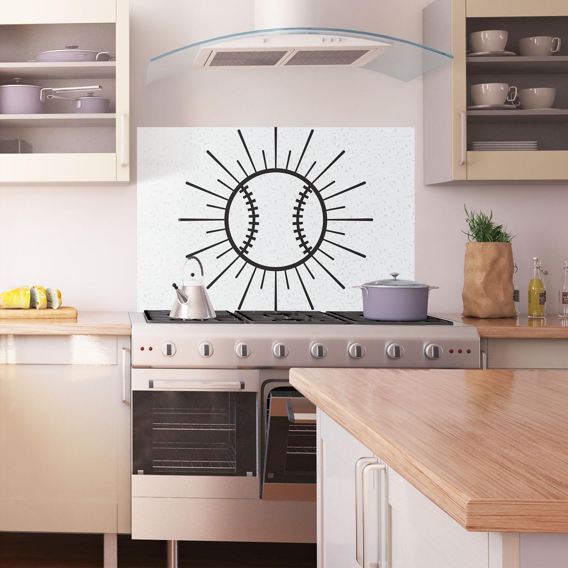 Küchenrückwand Glas Baseball Line mockup 1