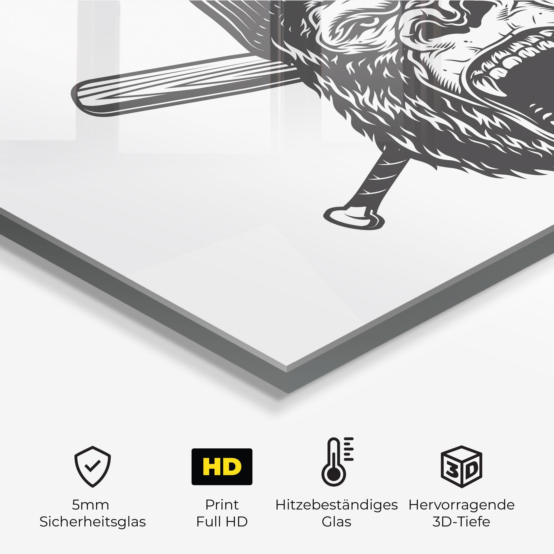 Küchenrückwand Glas Baseball Gorilla mockup 2