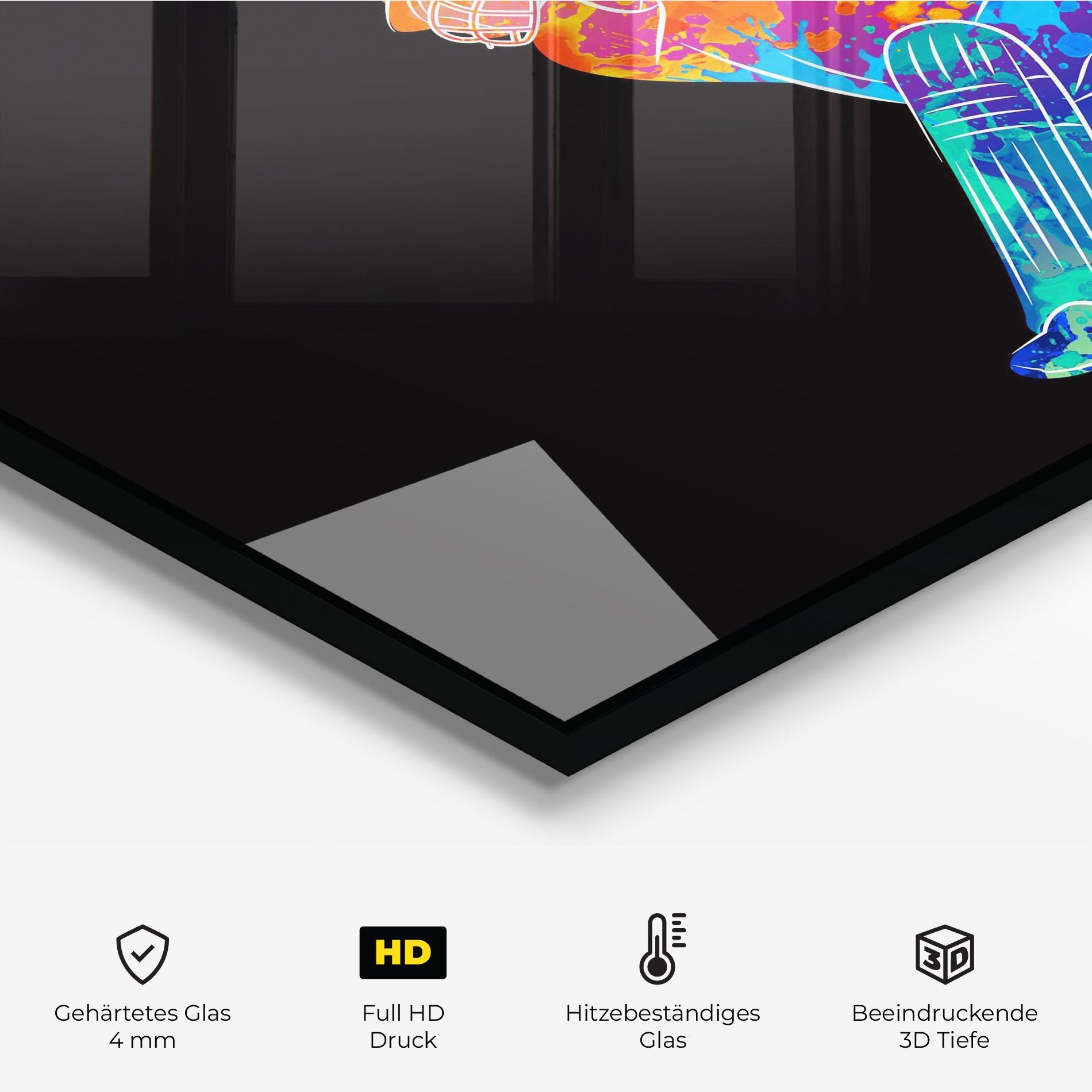 Küchenrückwand Glas Baseball Color Art mockup 2