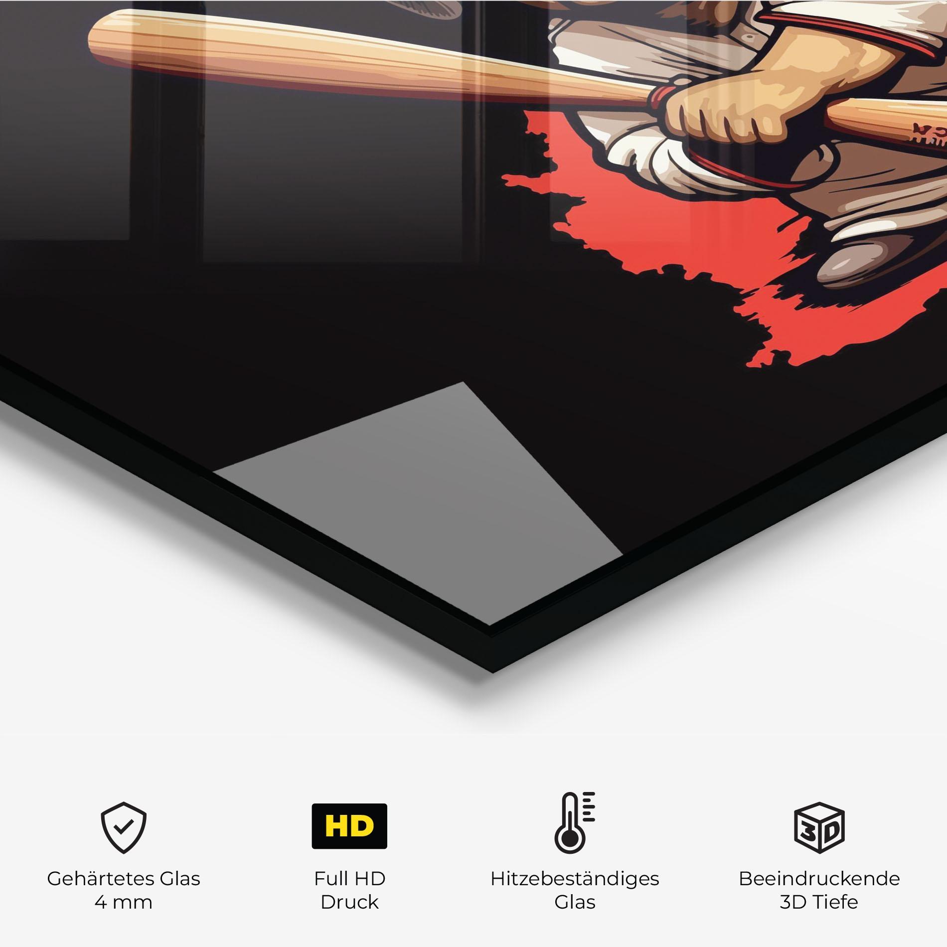 Küchenrückwand Glas Baseball Dog mockup 2