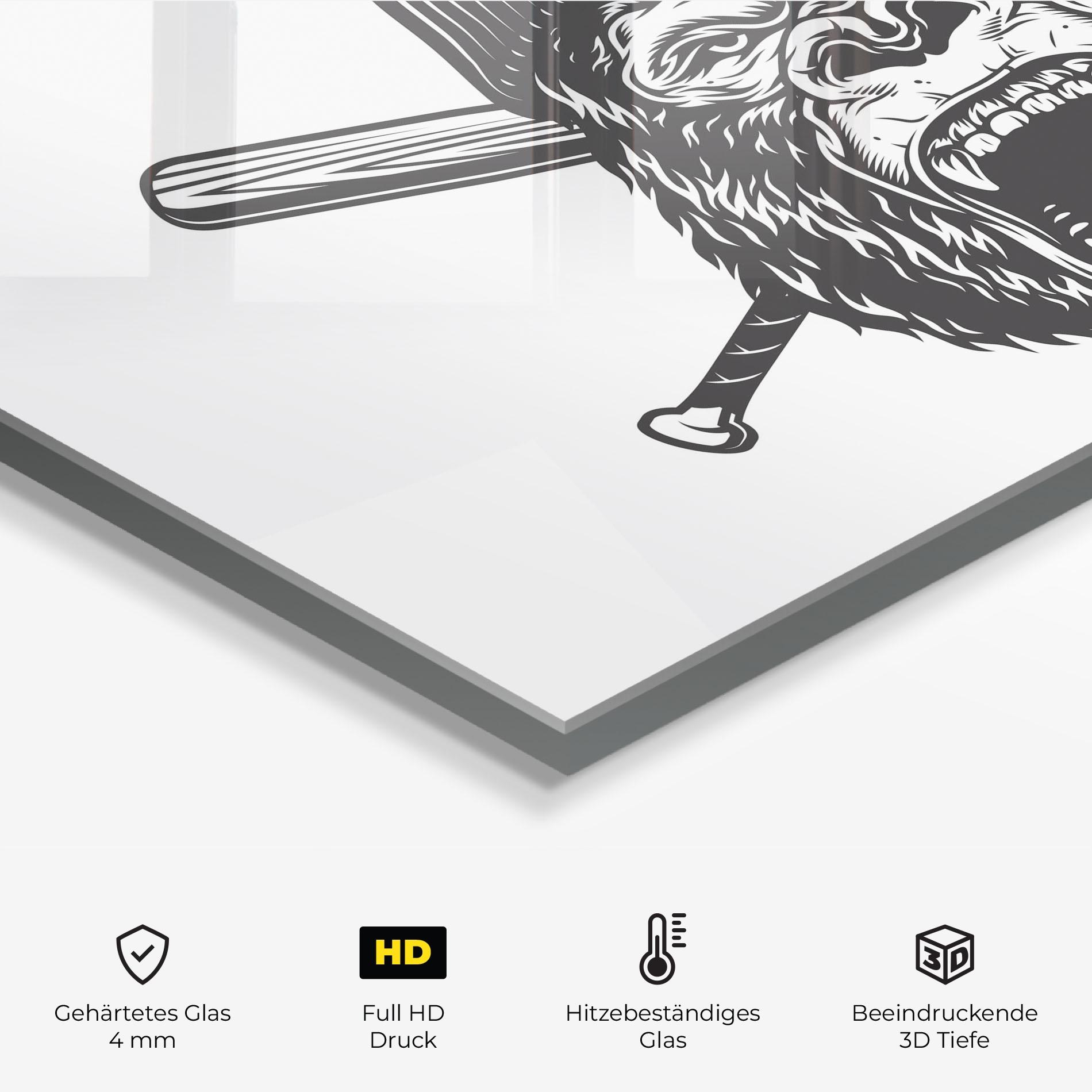 Küchenrückwand Glas Baseball Gorilla mockup 2