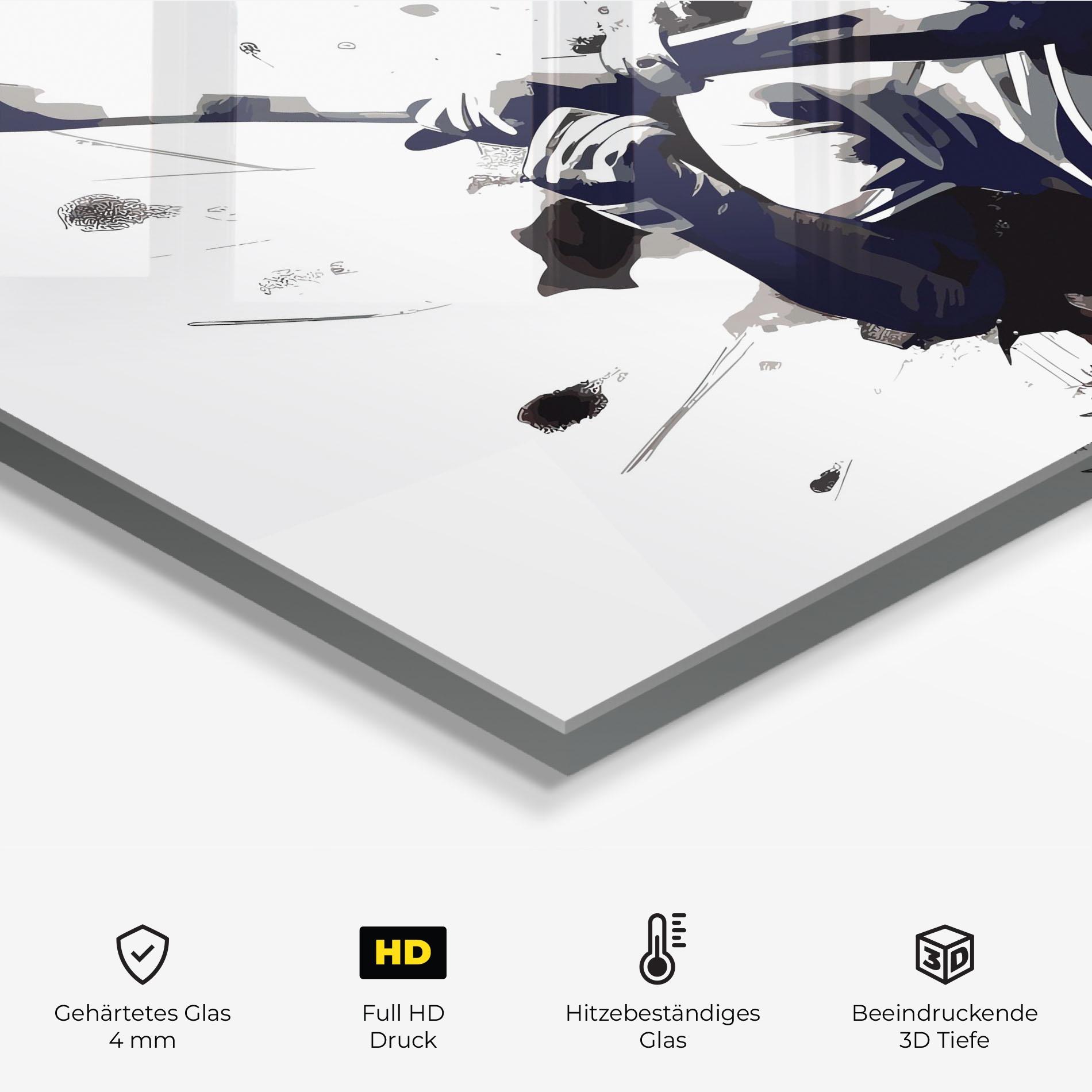 Küchenrückwand Glas Baseball Grey Art mockup 2