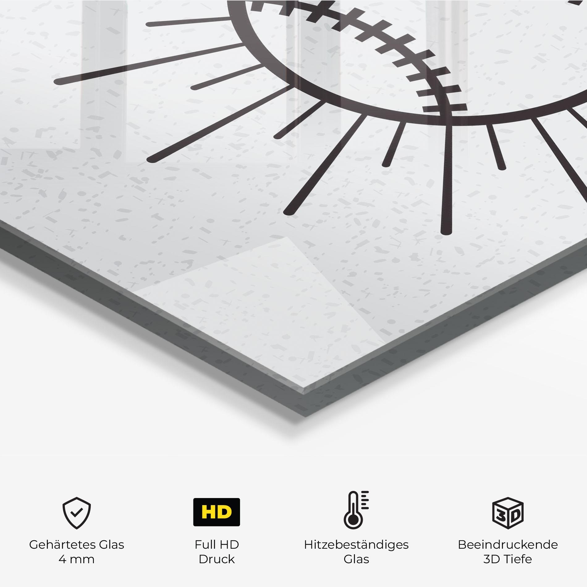 Küchenrückwand Glas Baseball Line mockup 2