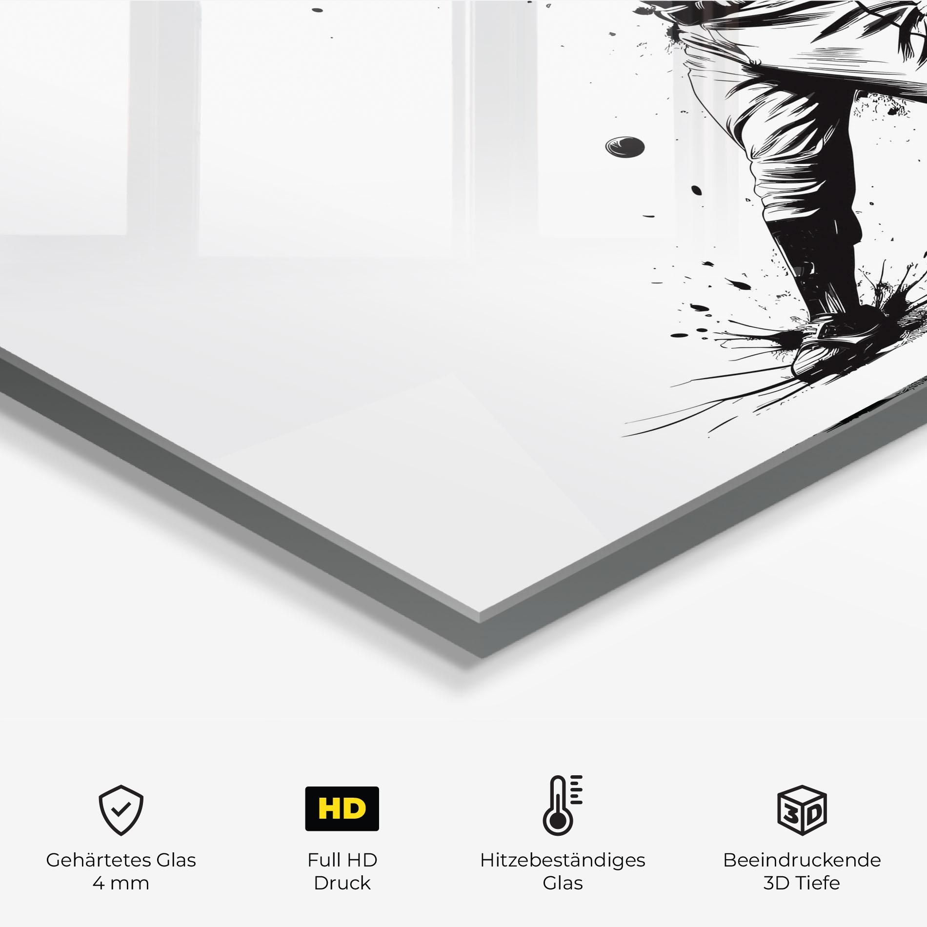 Küchenrückwand Glas Baseball Splash mockup 2