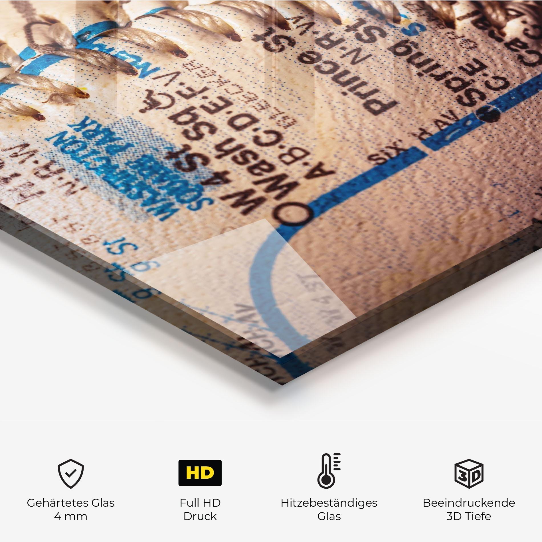 Küchenrückwand Glas Blue Text Baseball Ball mockup 2