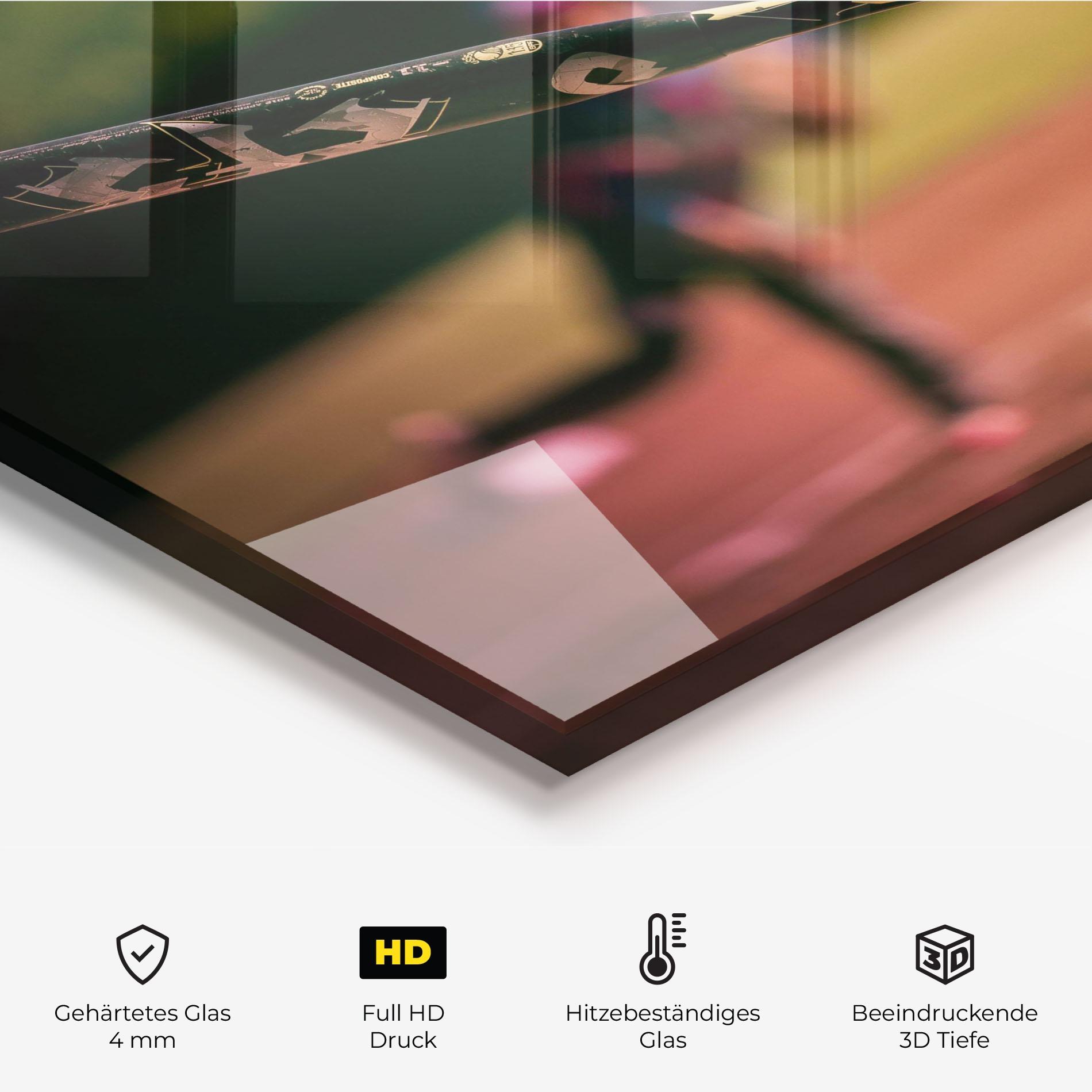 Küchenrückwand Glas Child Playing Baseball mockup 2