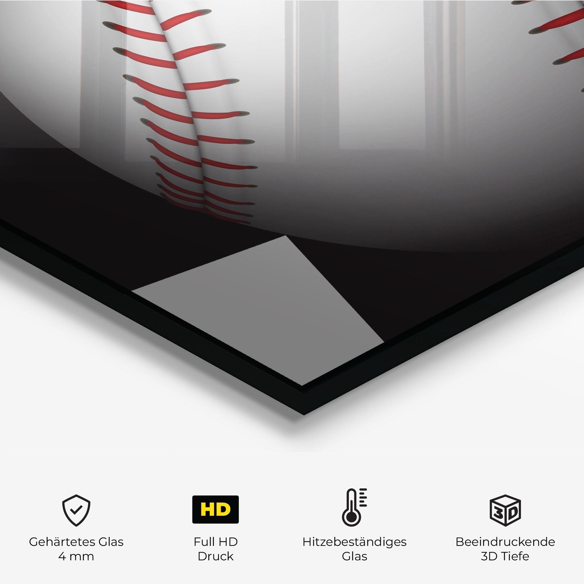 Küchenrückwand Glas Close Up Baseball mockup 2