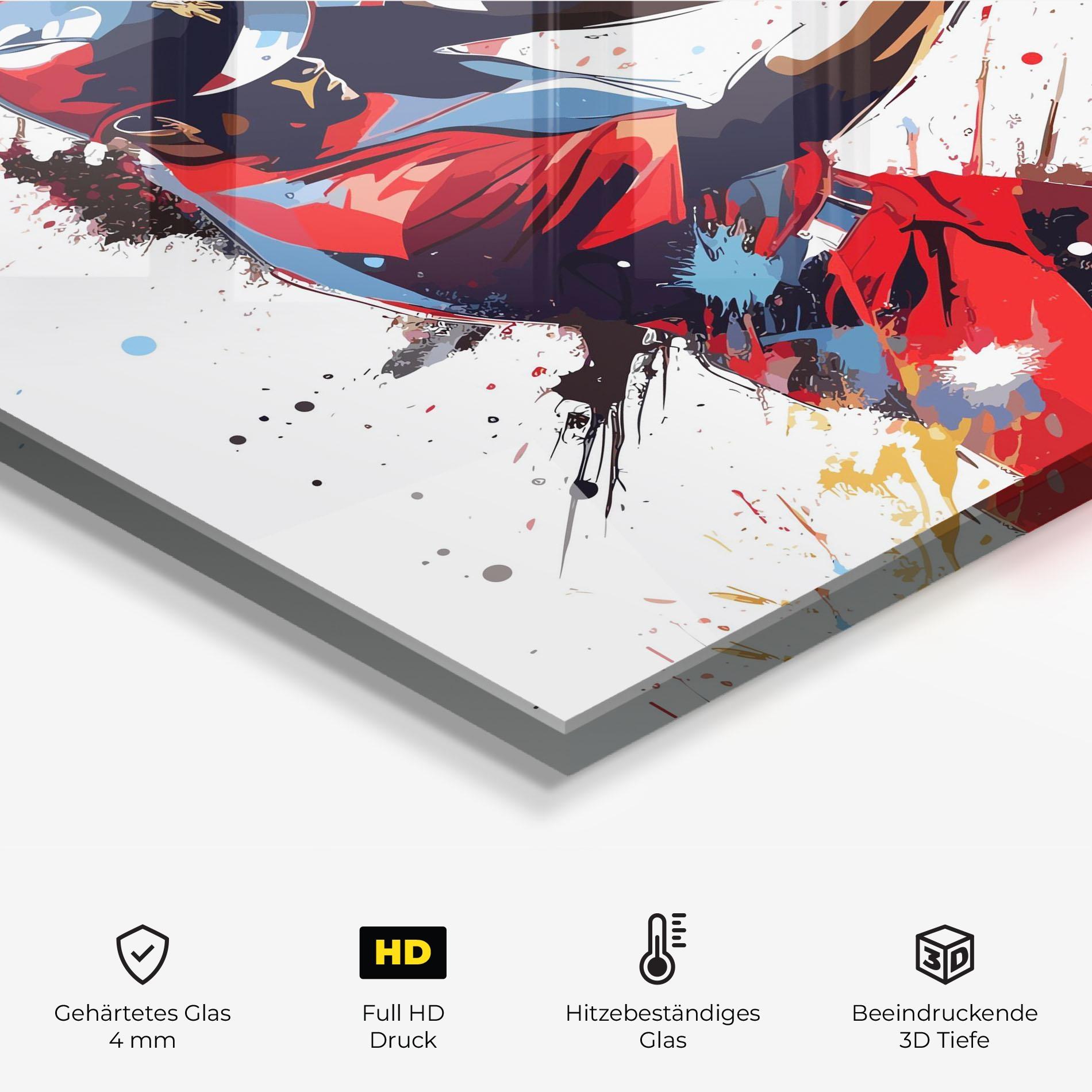 Küchenrückwand Glas Colorful Baseball mockup 2